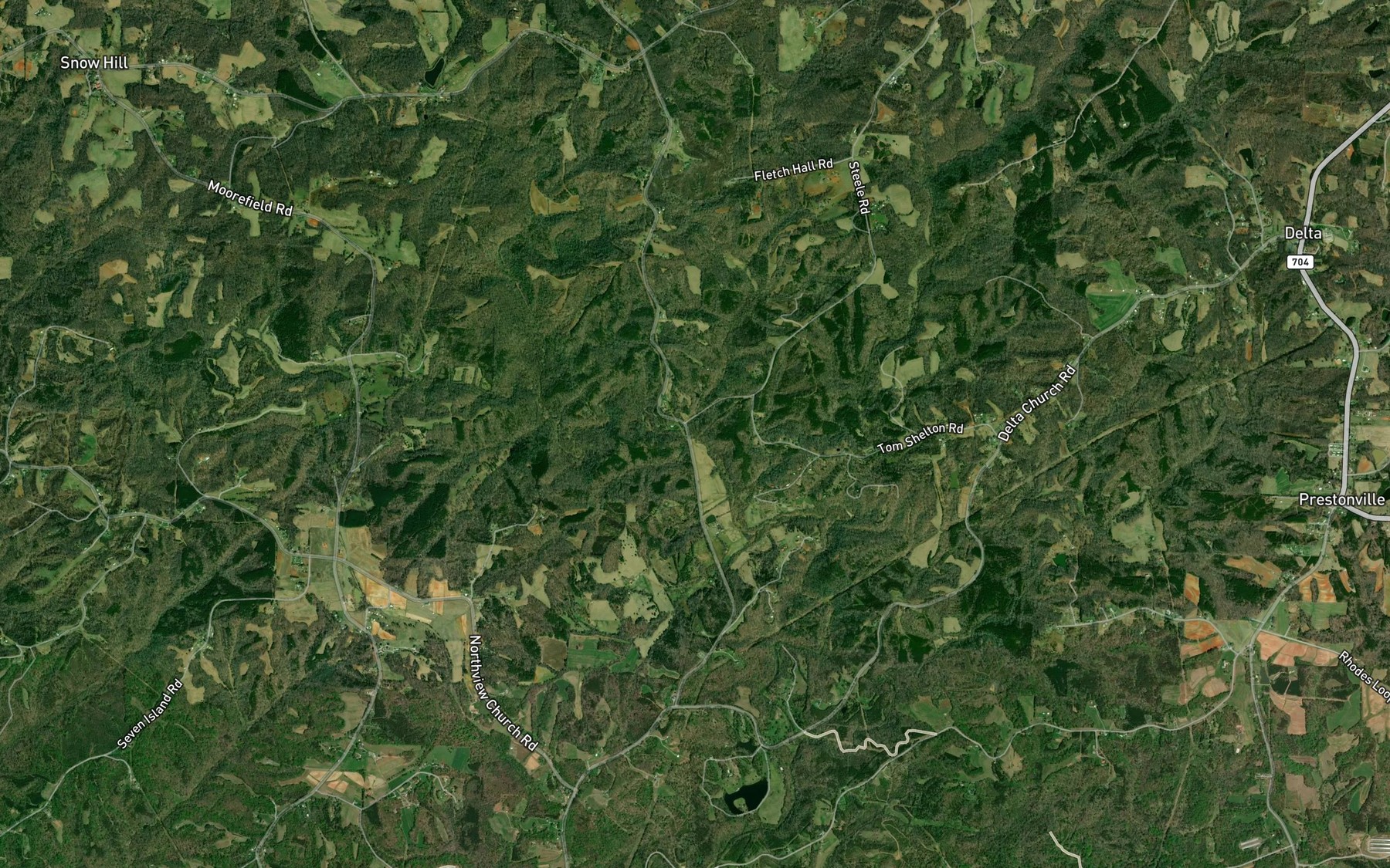 Satellite map of the Raccoon Creek