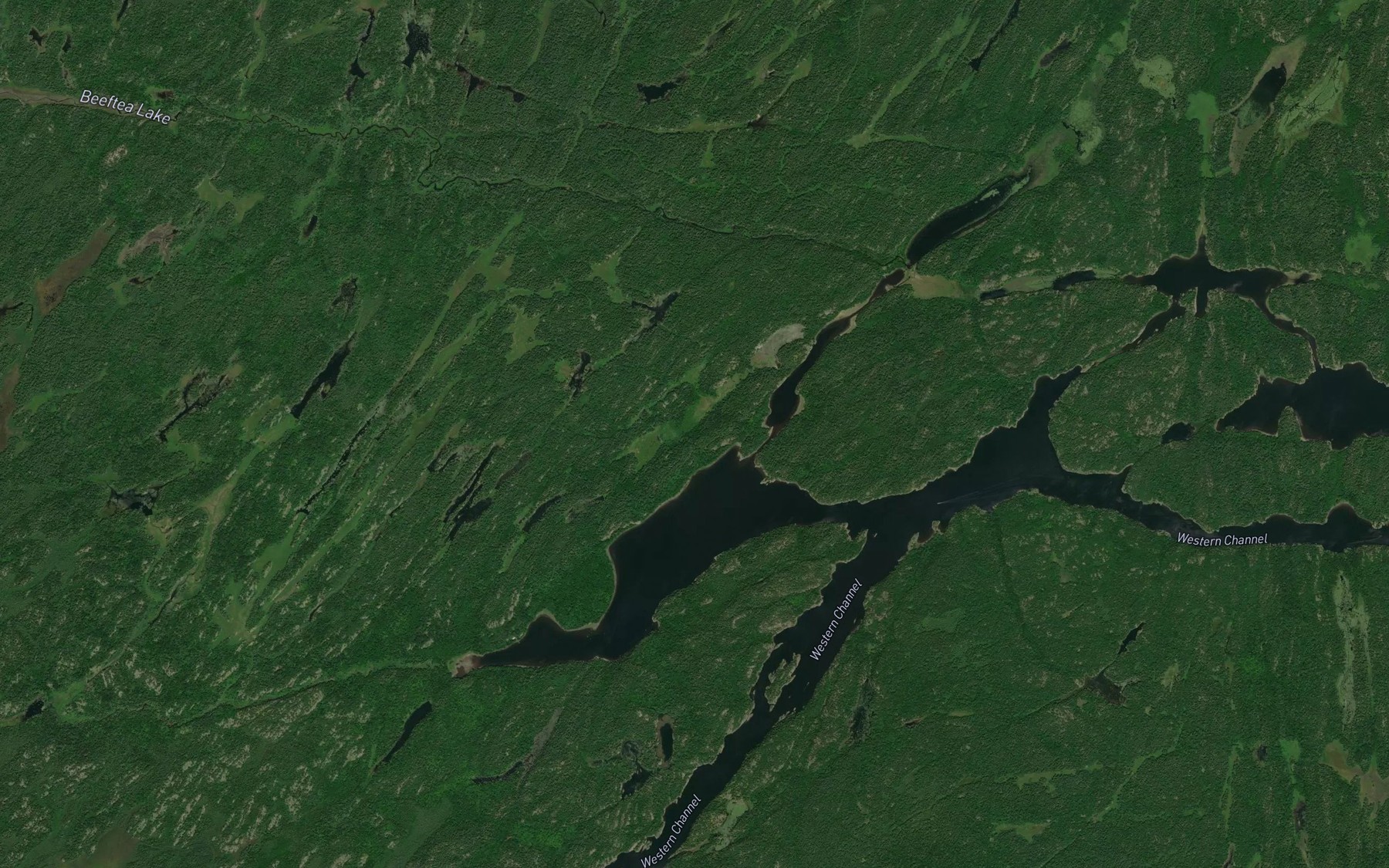 Satellite map of the Crombie Bay