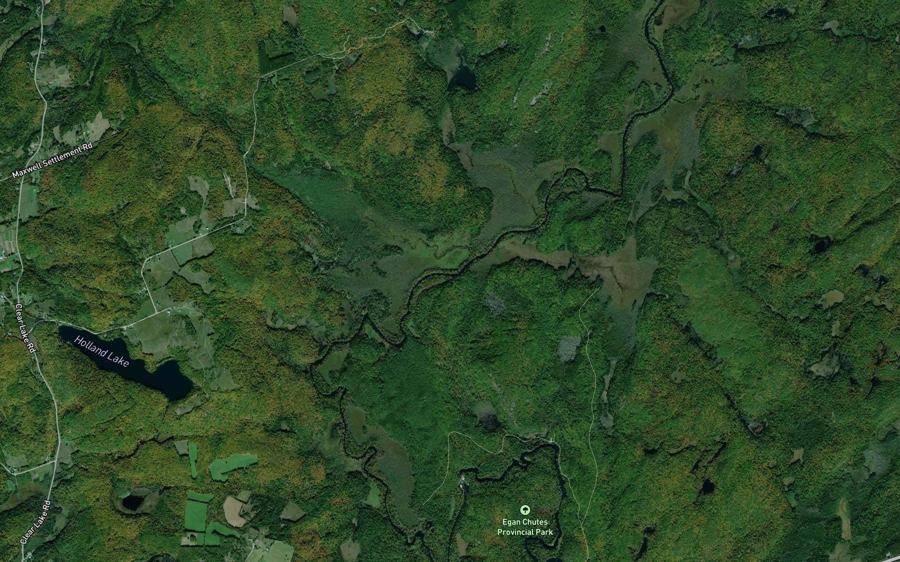 Satellite map of the Bentley Creek