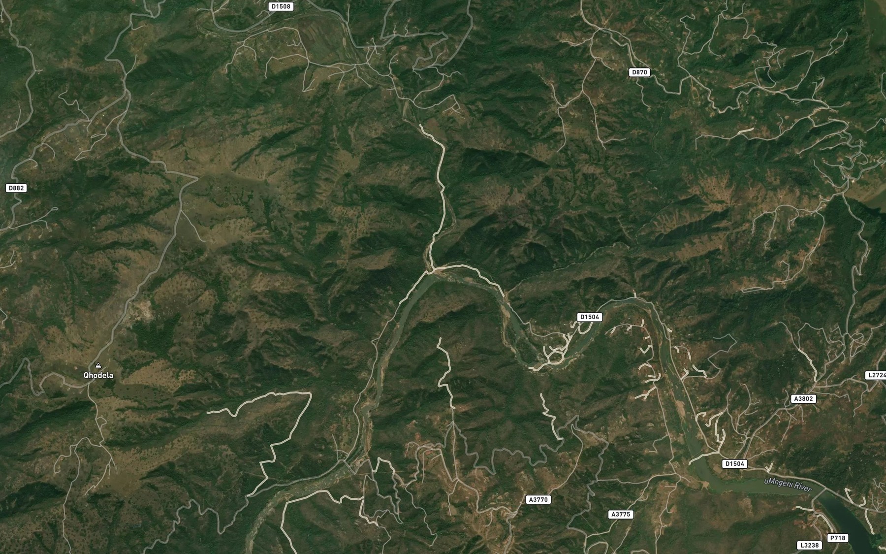 Satellite map of the Mqeku