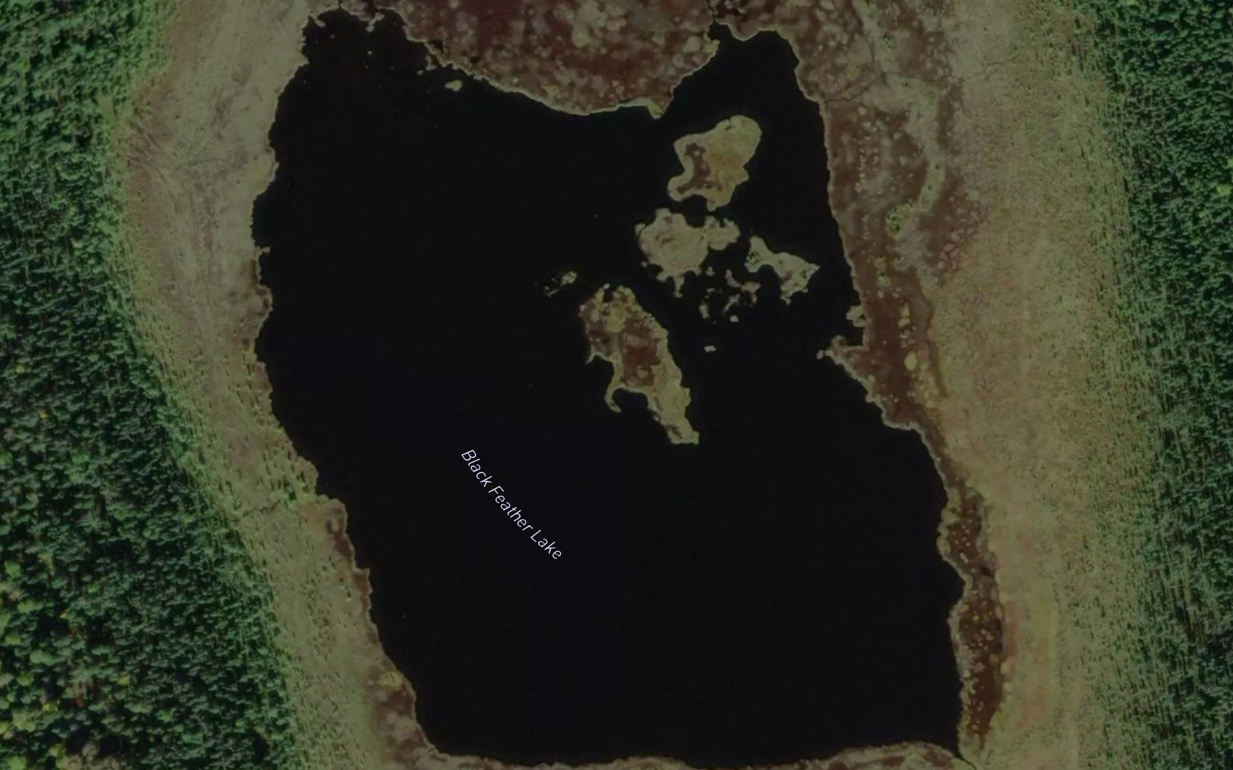 Satellite map of the Black Feather Lake