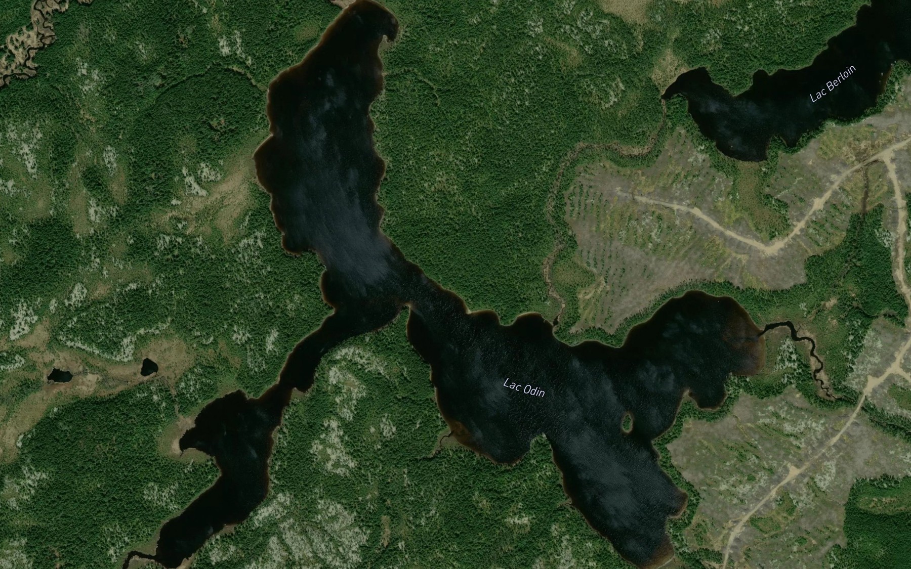 Satellite map of the Lac Odin