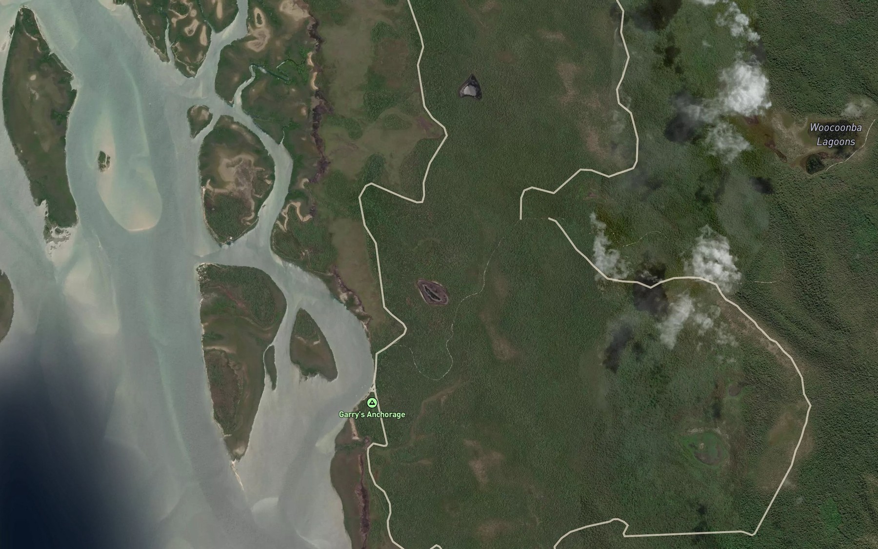 Satellite map of the Lake Garry