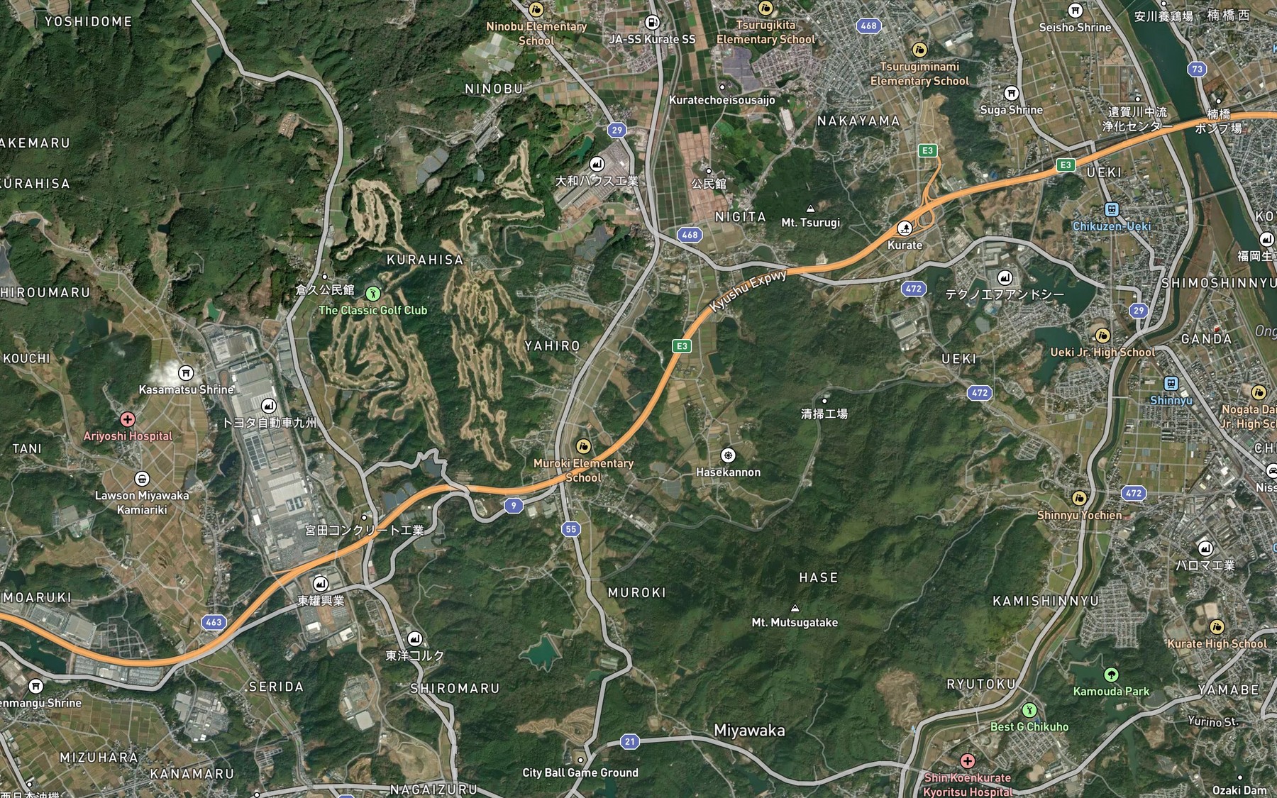 Satellite map of the Shirahata Ike