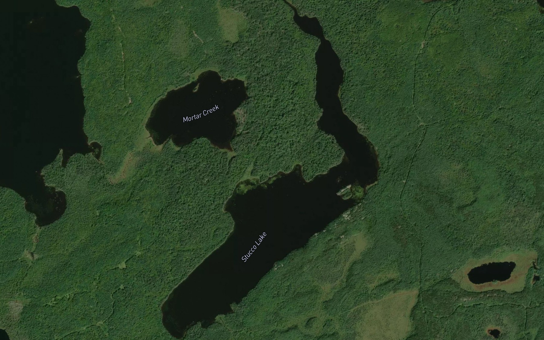 Satellite map of the Stucco Lake
