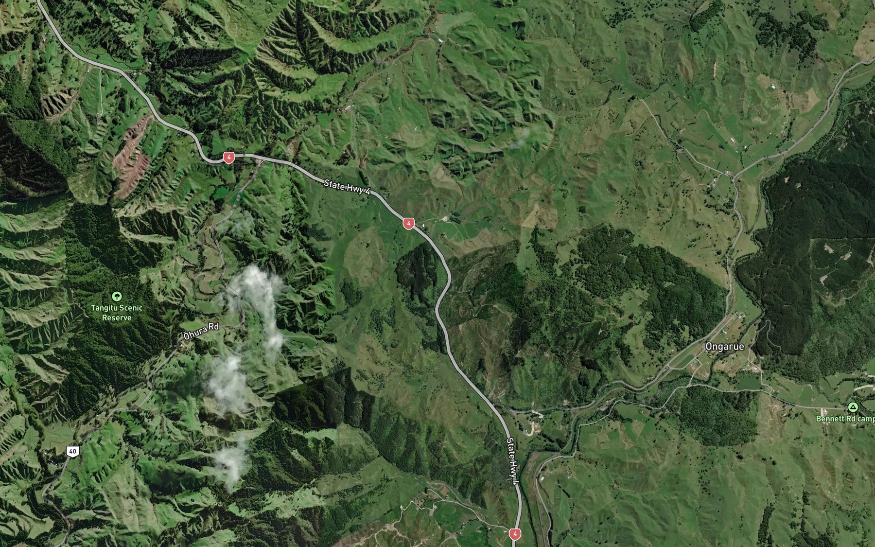 Satellite map of the Tunatahi Stream