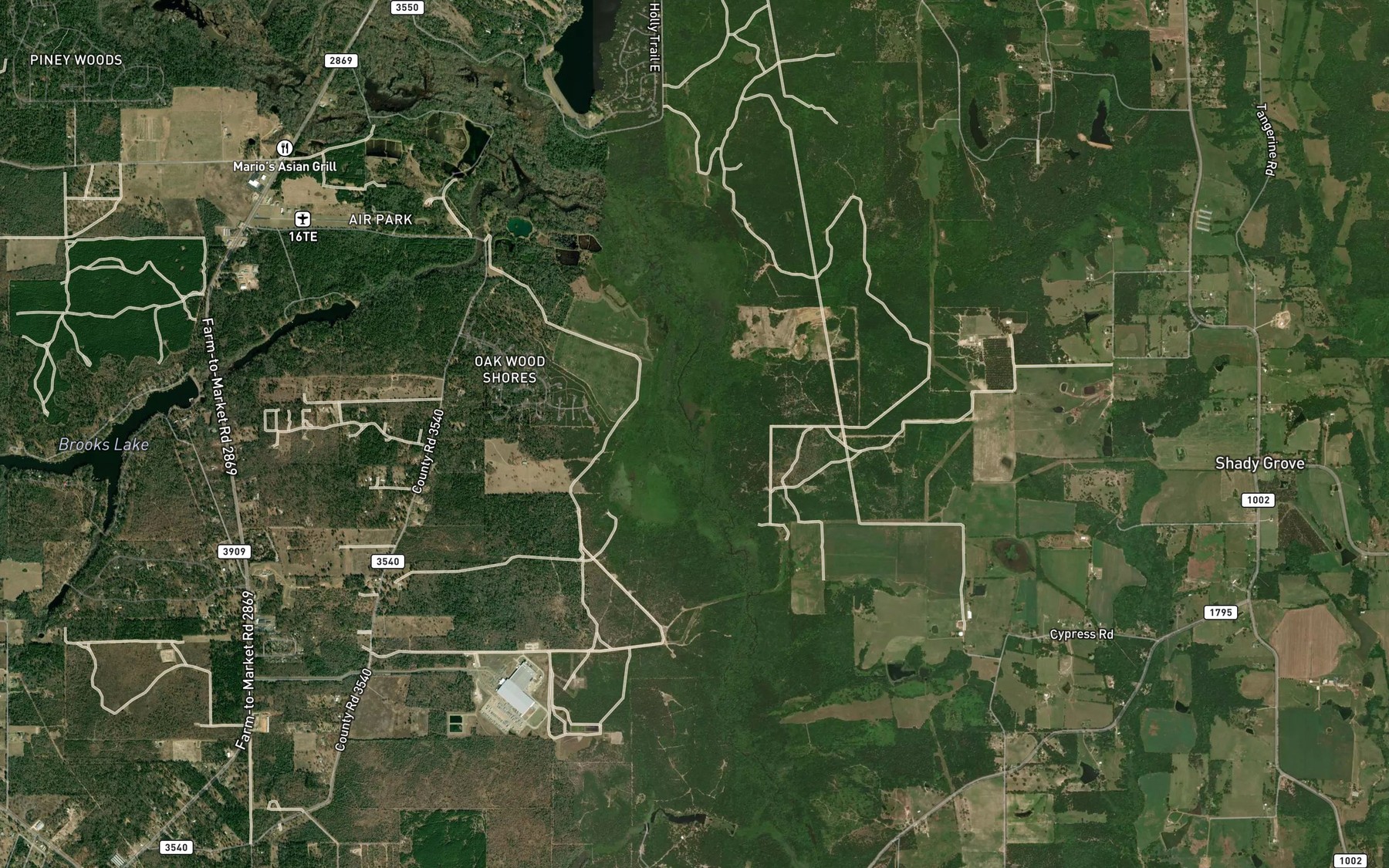Satellite map of the Blue Branch