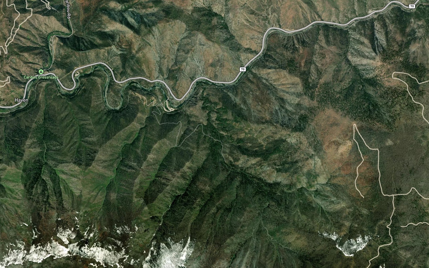 Satellite map of the Clear Creek