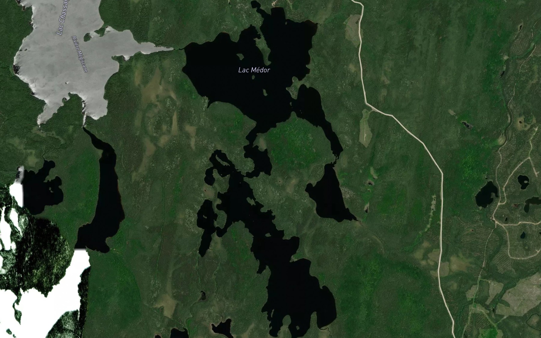 Satellite map of the Lac Medora