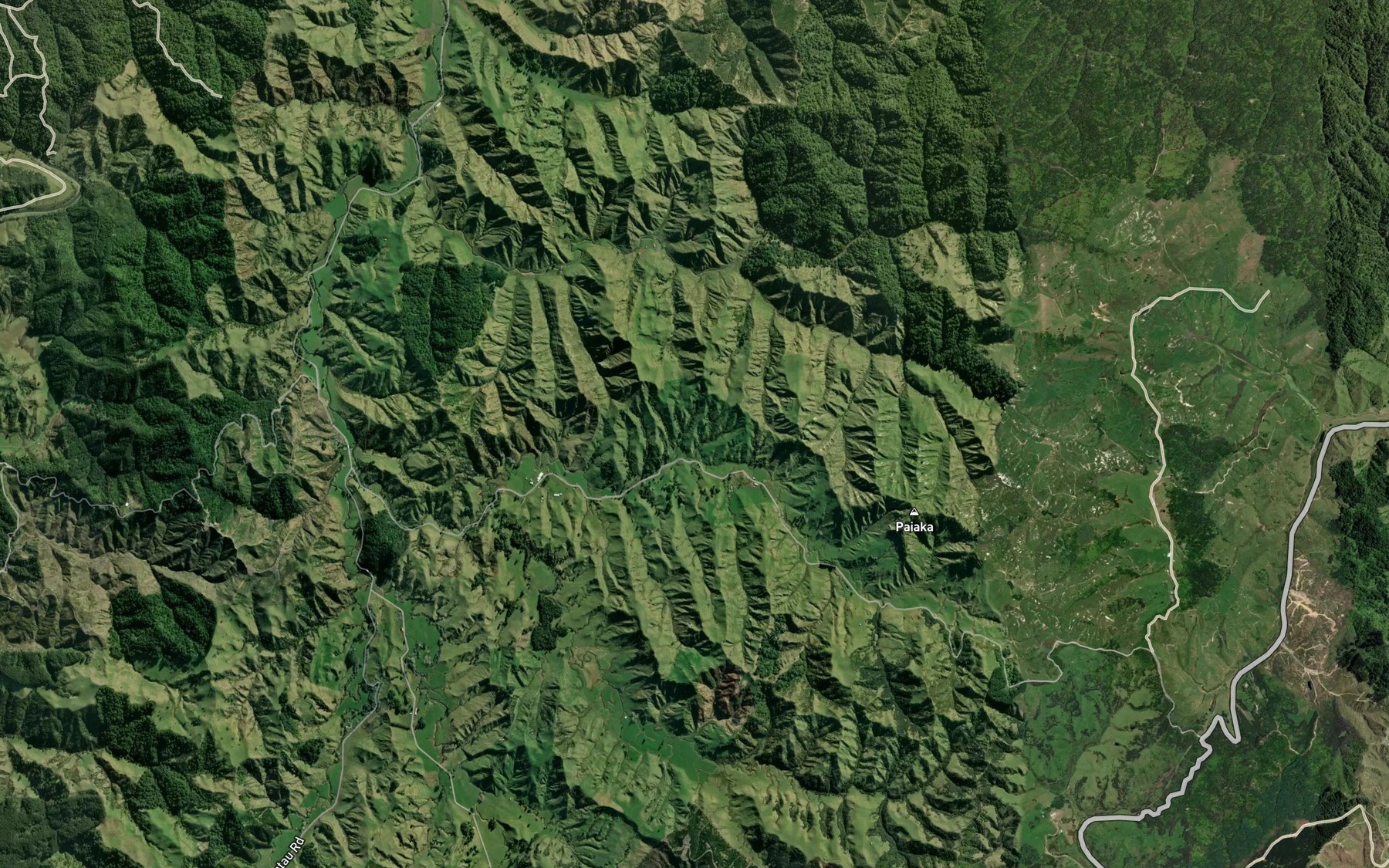 Satellite map of the Paiaka Stream