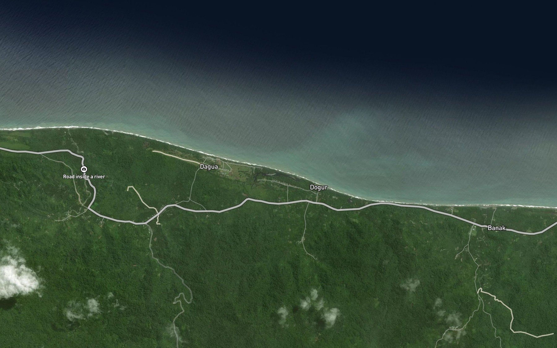 Satellite map of the Dagua Lagoon