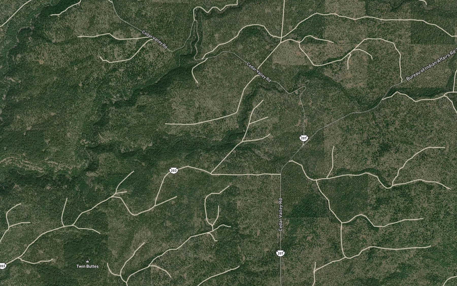 Satellite map of the Dry Creek