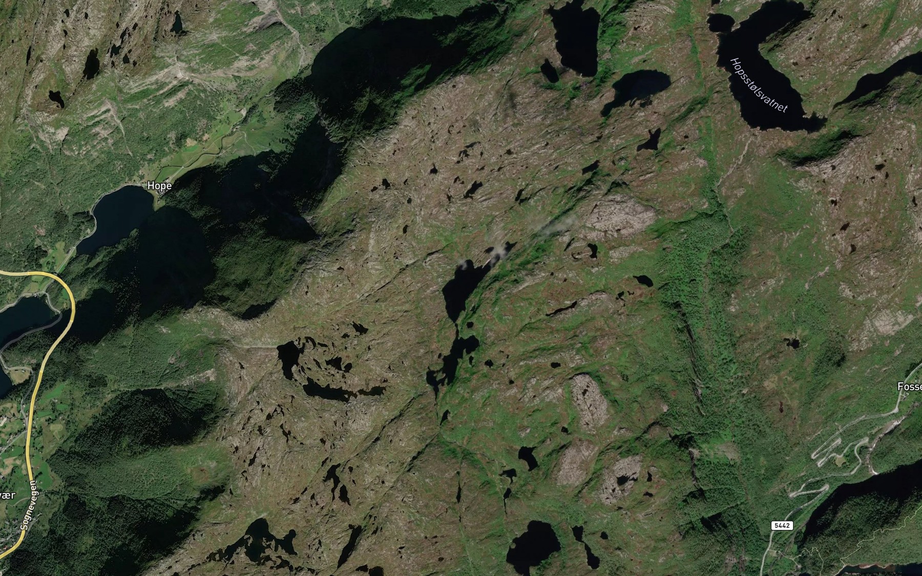 Satellite map of the Langavatnet