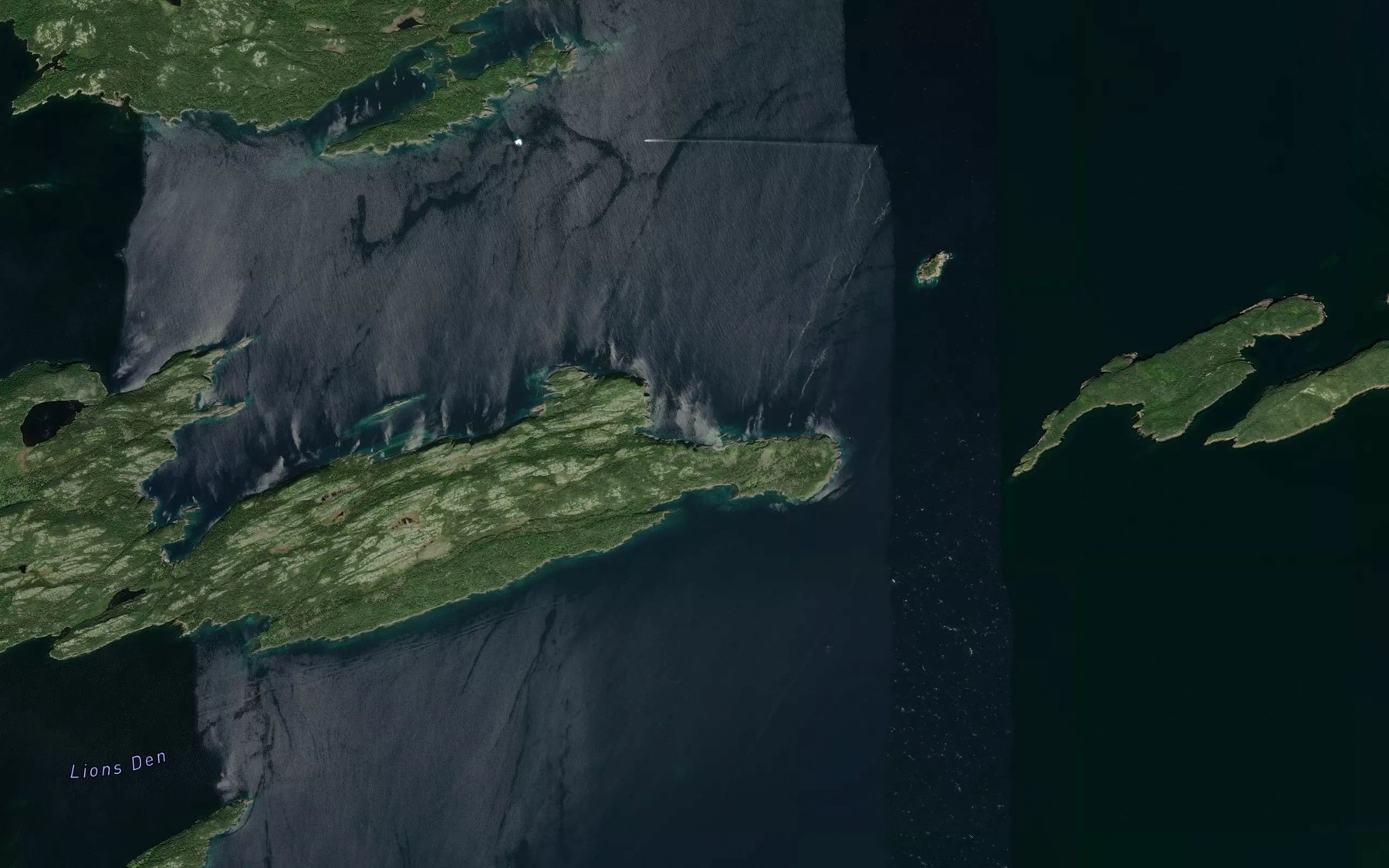 Satellite map of the Cockles Cove