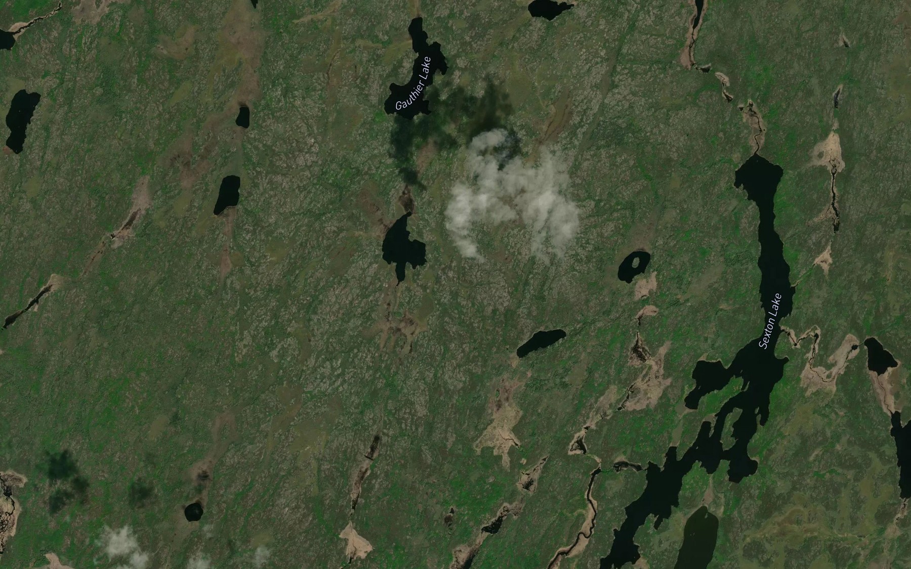 Satellite map of the Gauthier Lake