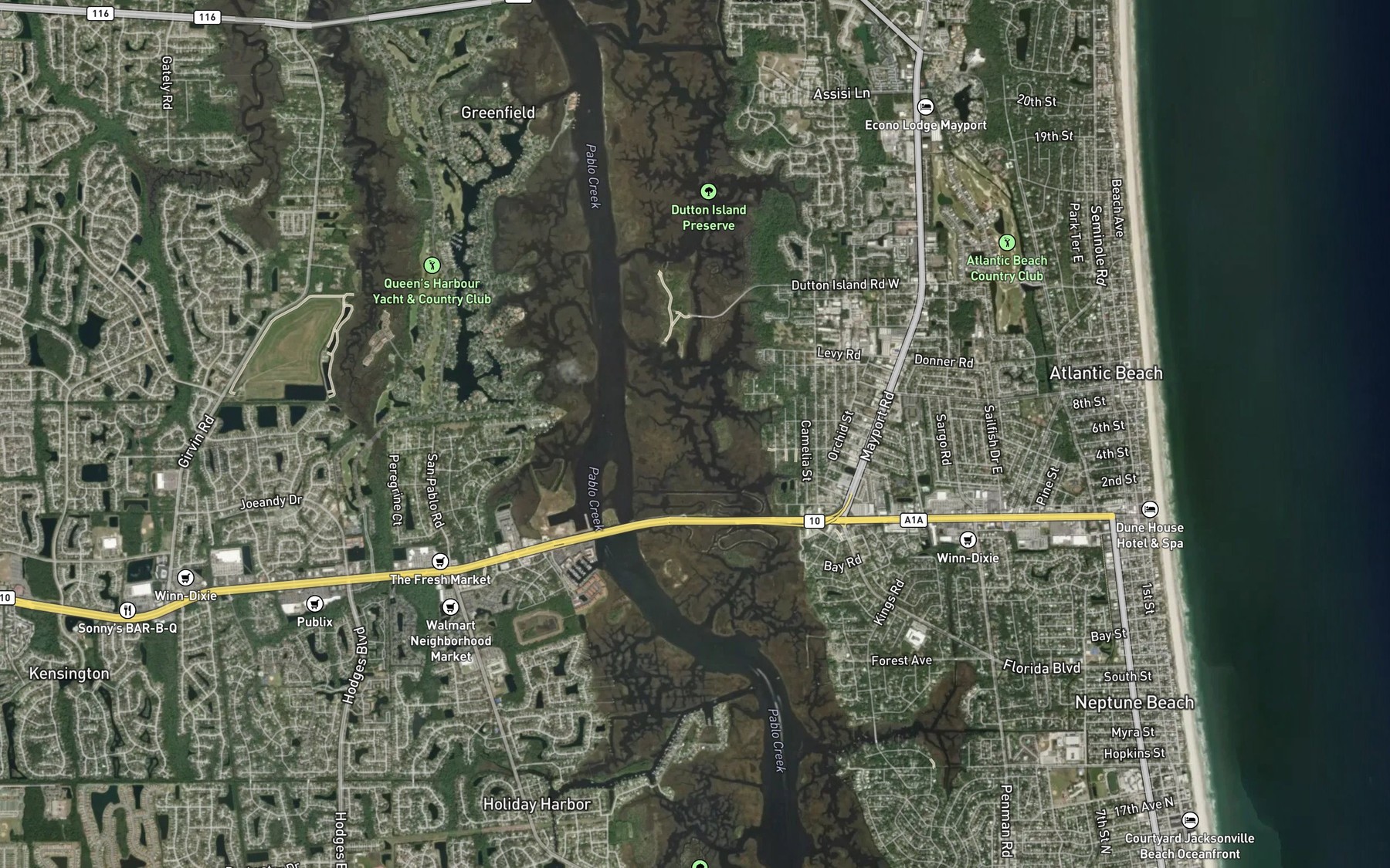Satellite map of the Kestner Creek