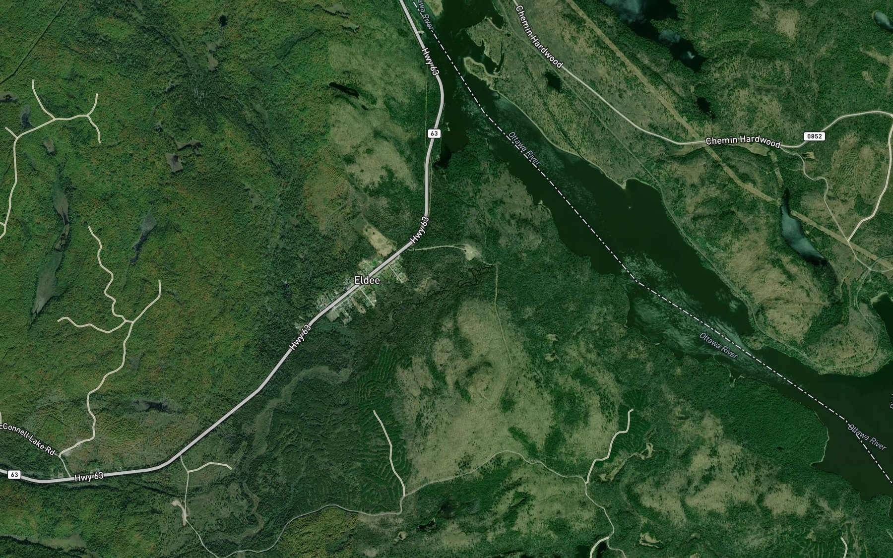 Satellite map of the Fournier Creek