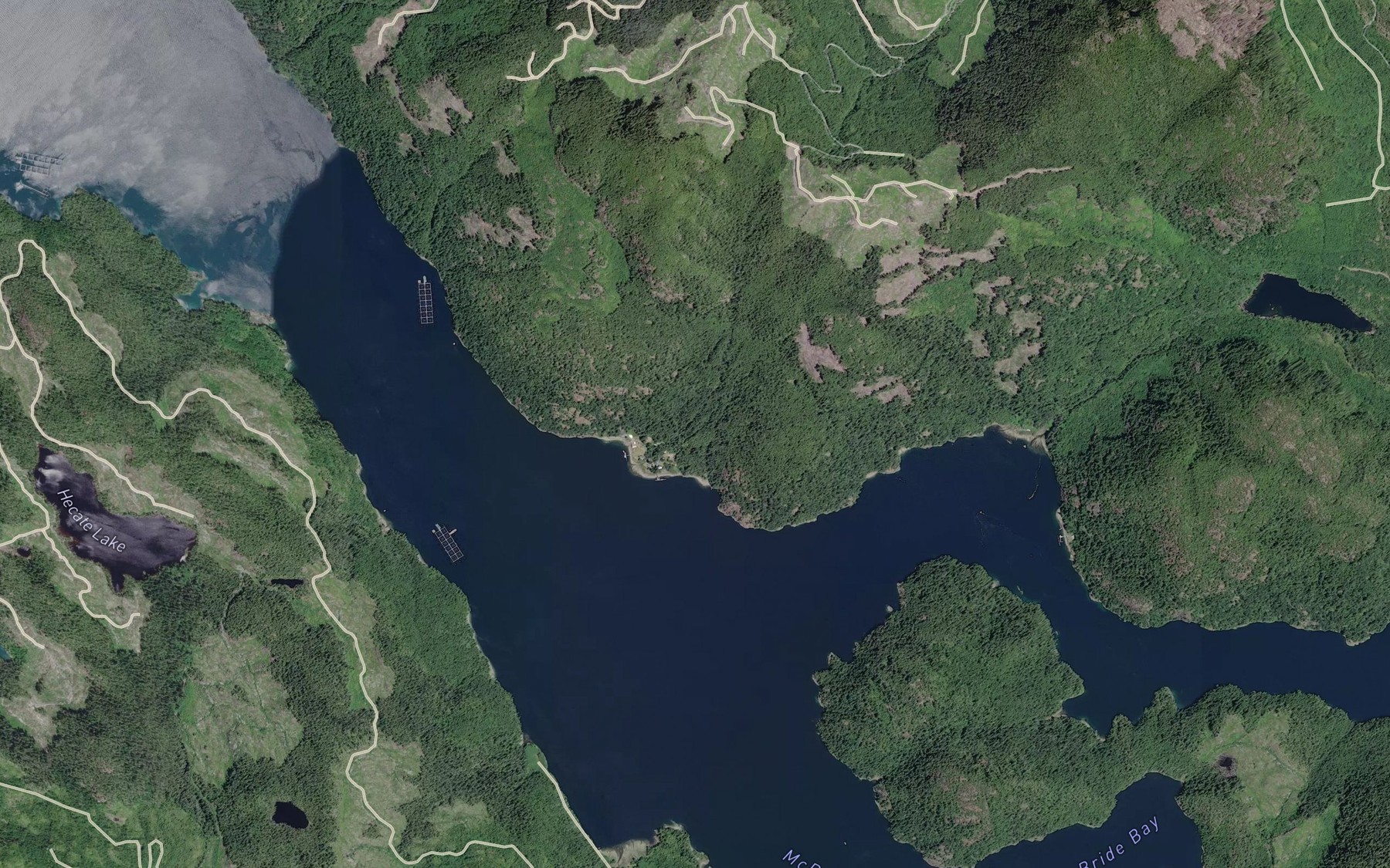 Satellite map of the Cover Creek