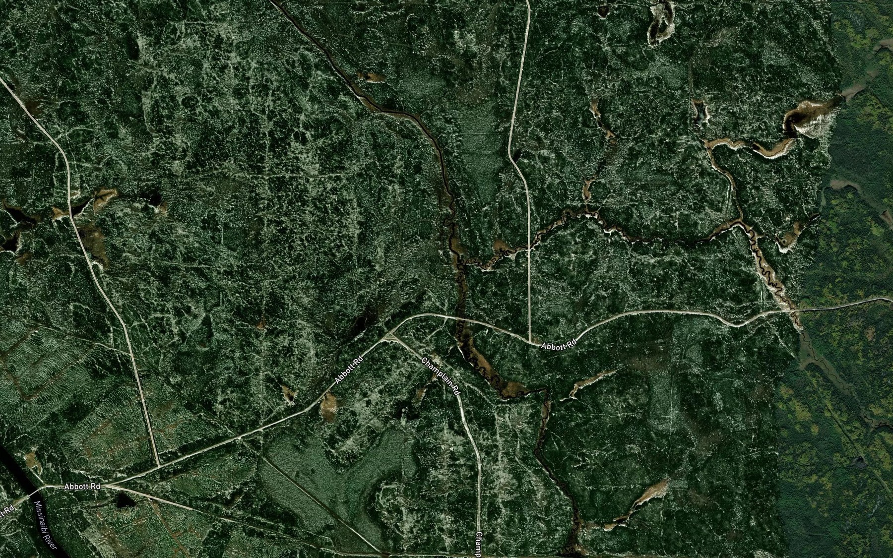 Satellite map of the Abbott Creek