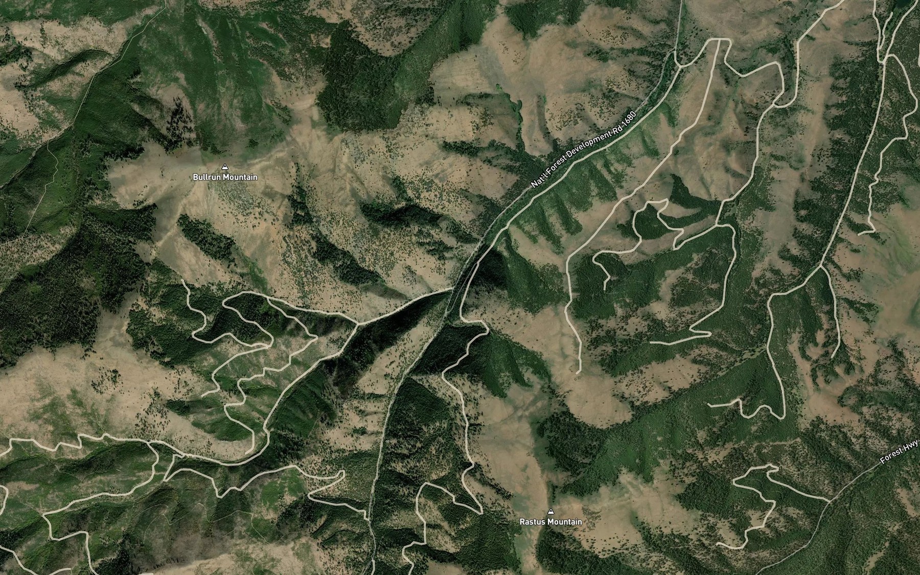 Satellite map of the North Fork West Camp Creek
