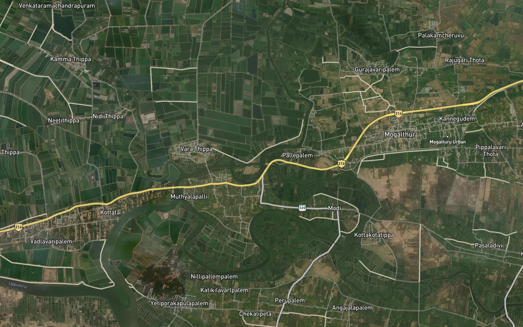 Satellite map of the Gonteru Drain