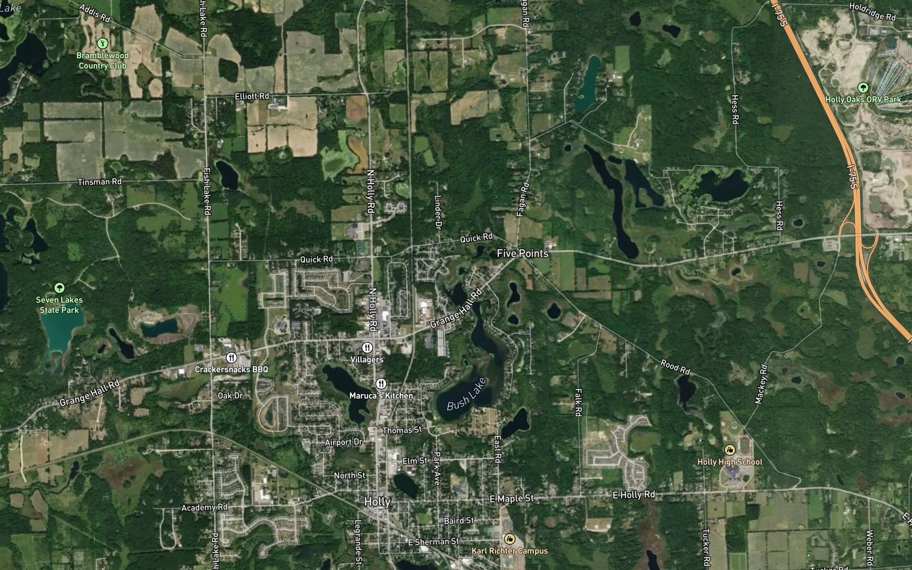 Satellite map of the Lake Mauna Loa