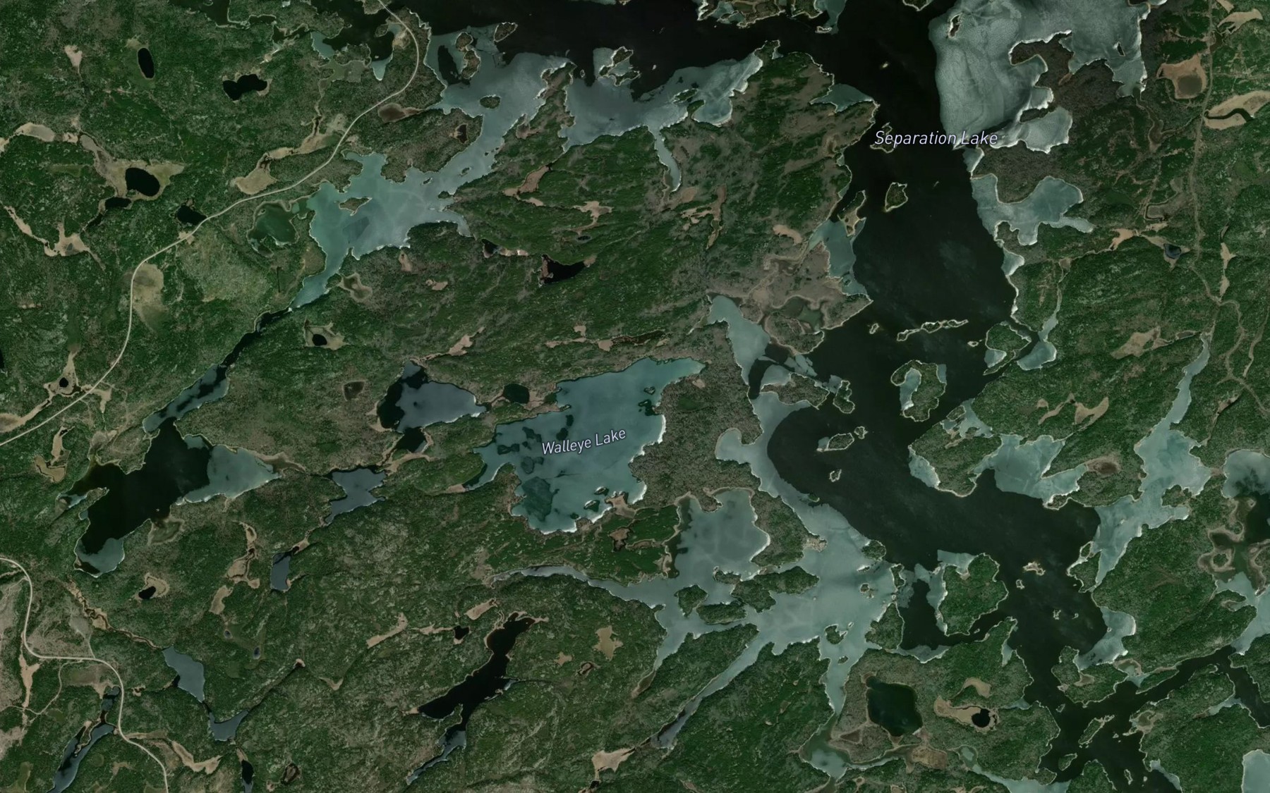 Satellite map of the Separation Lake