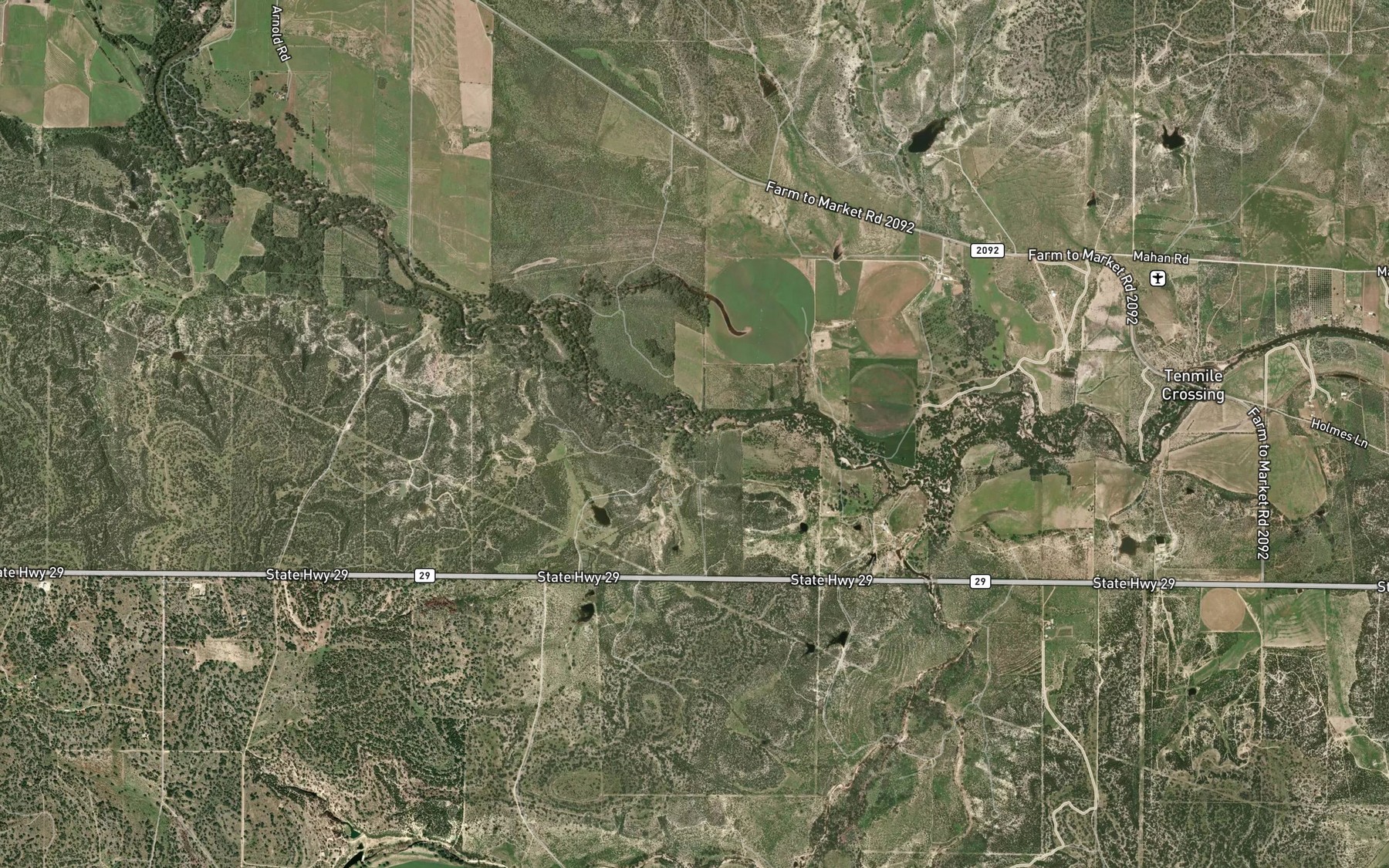 Satellite map of the Menzie Creek