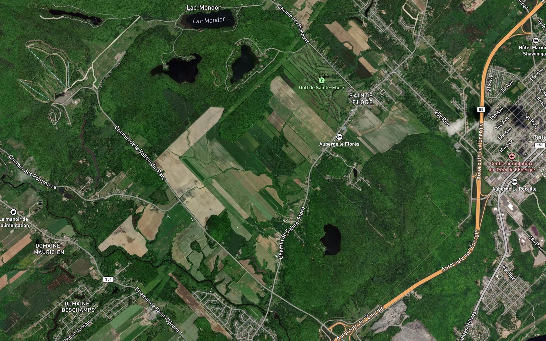 Satellite map of the Branche Milot