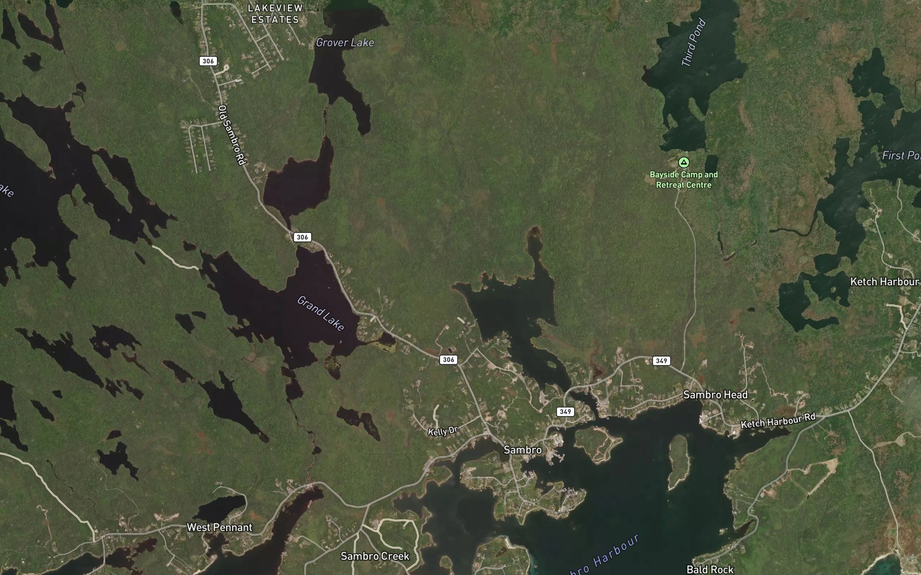 Satellite map of the Northwest Cove