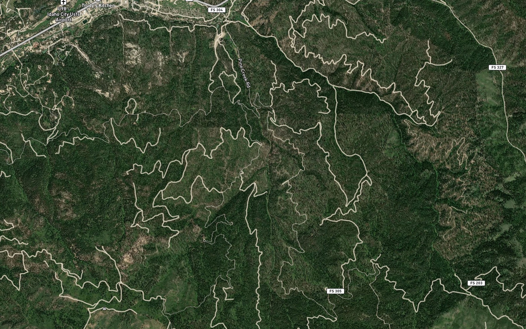 Satellite map of the Dry Creek