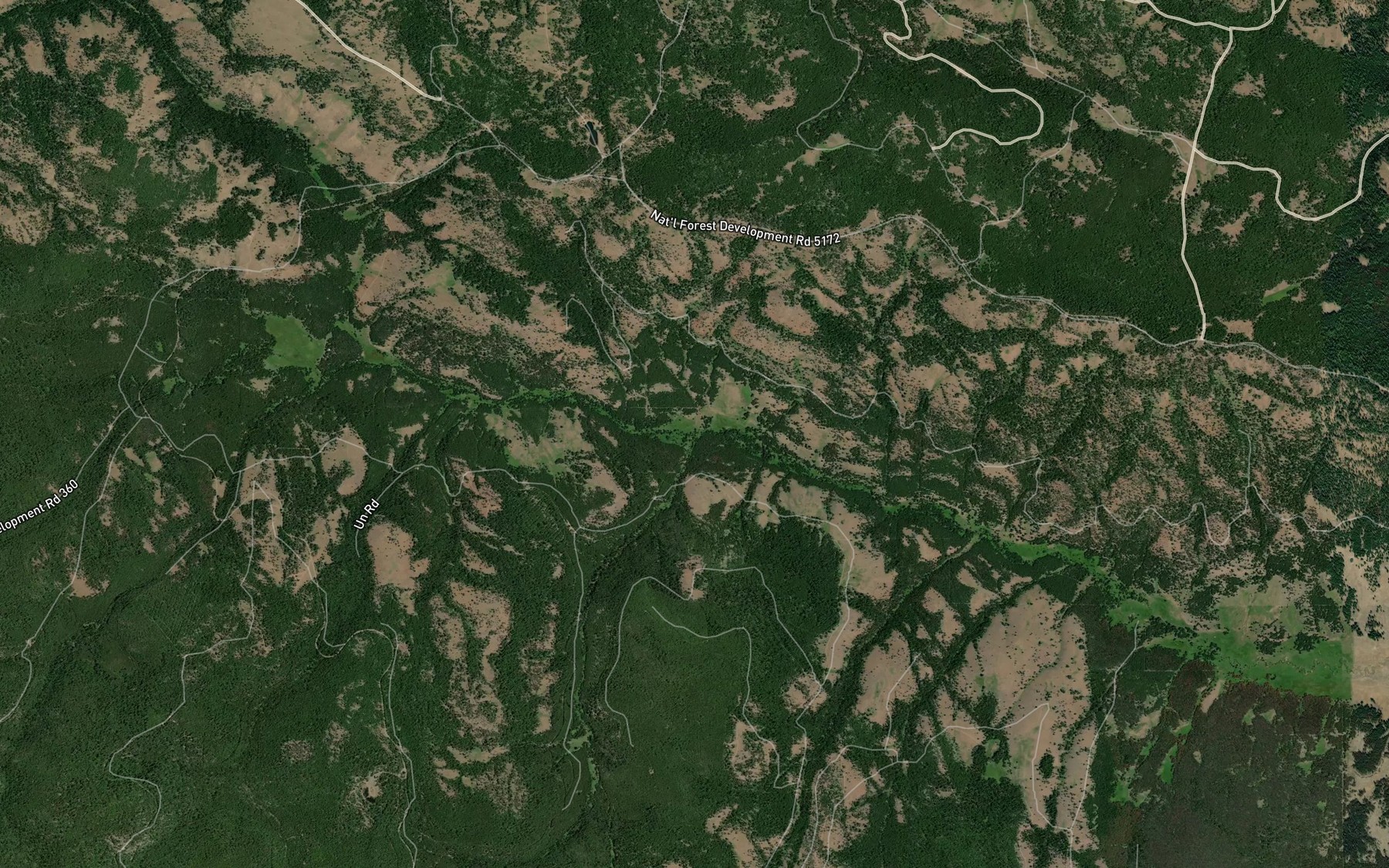 Satellite map of the Squaw Creek