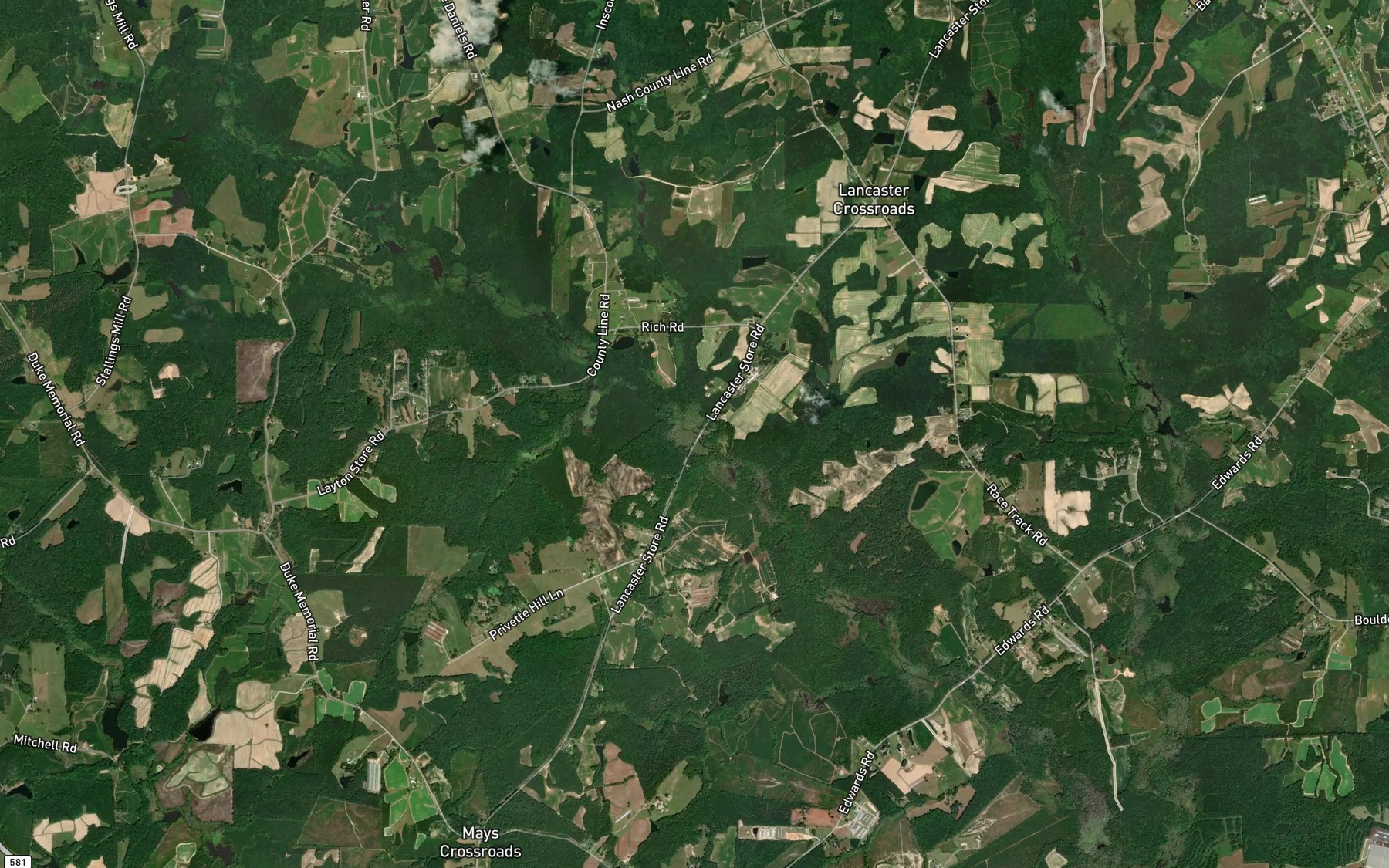 Satellite map of the Bear Creek