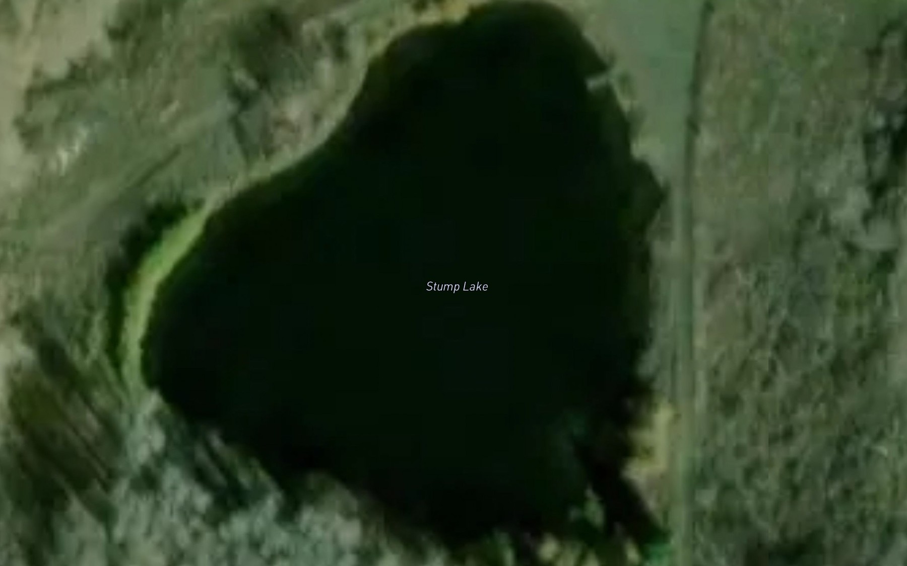 Satellite map of the Stump Lake