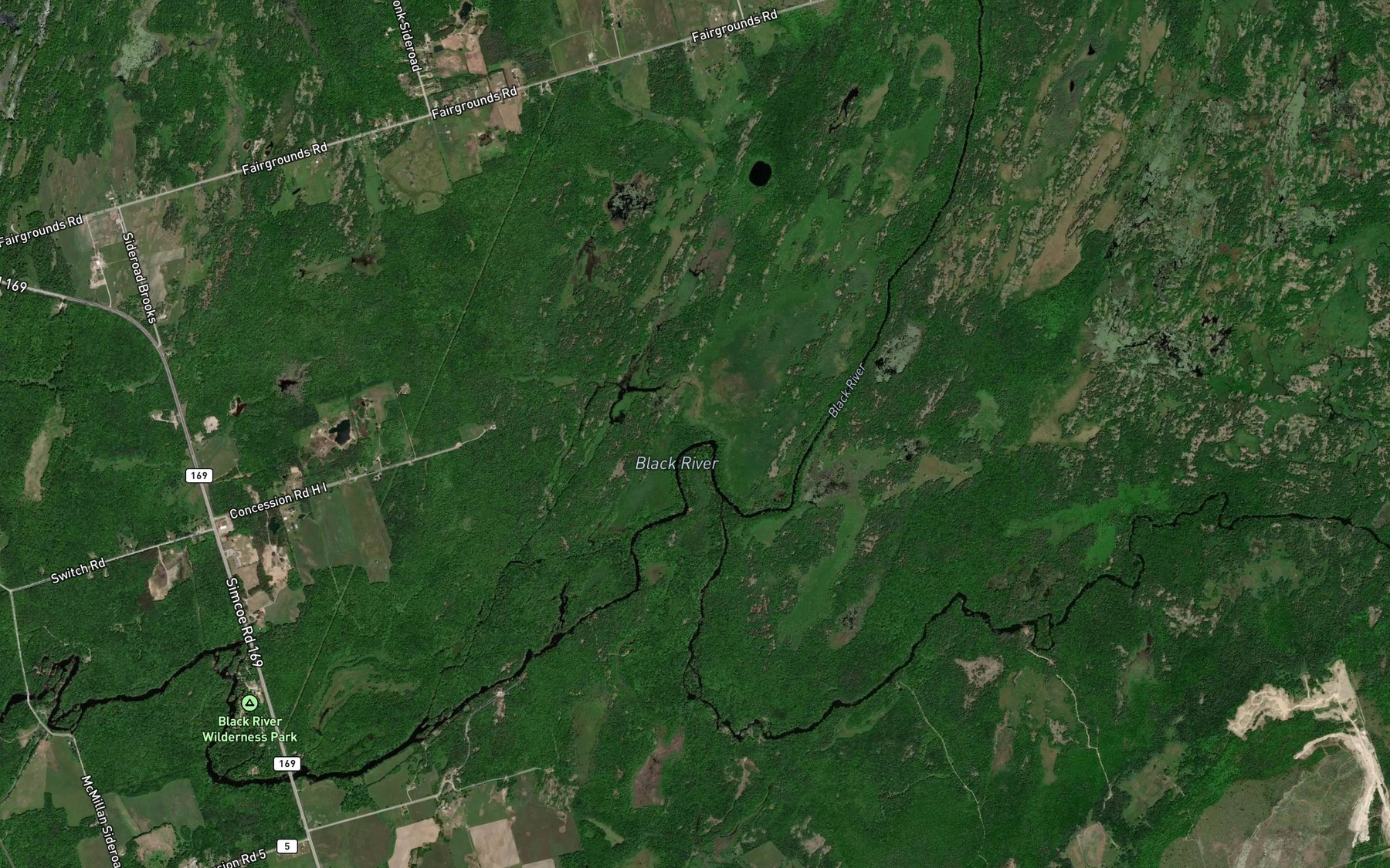 Satellite map of the Head River