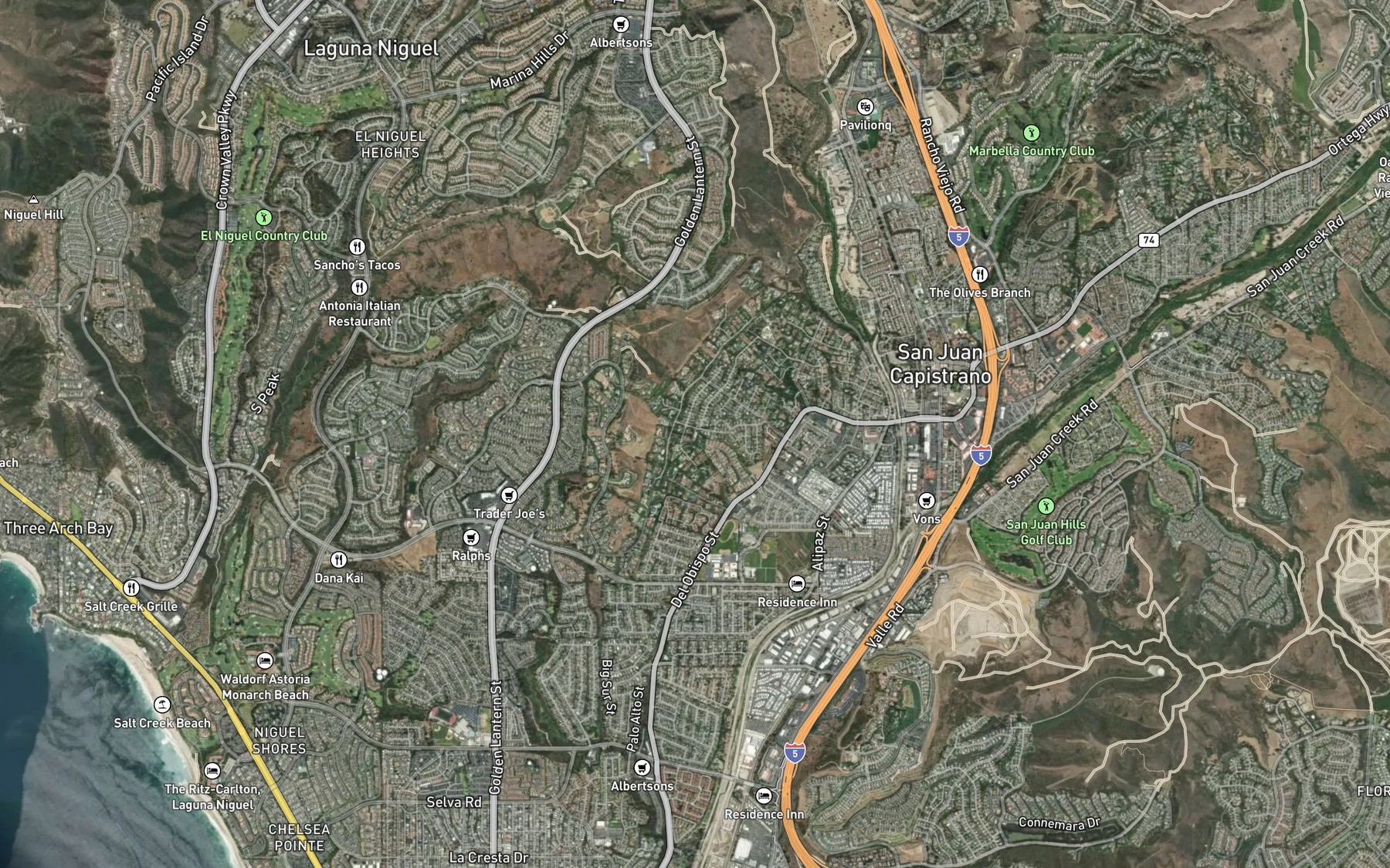 Satellite map of the Cook Reservoir