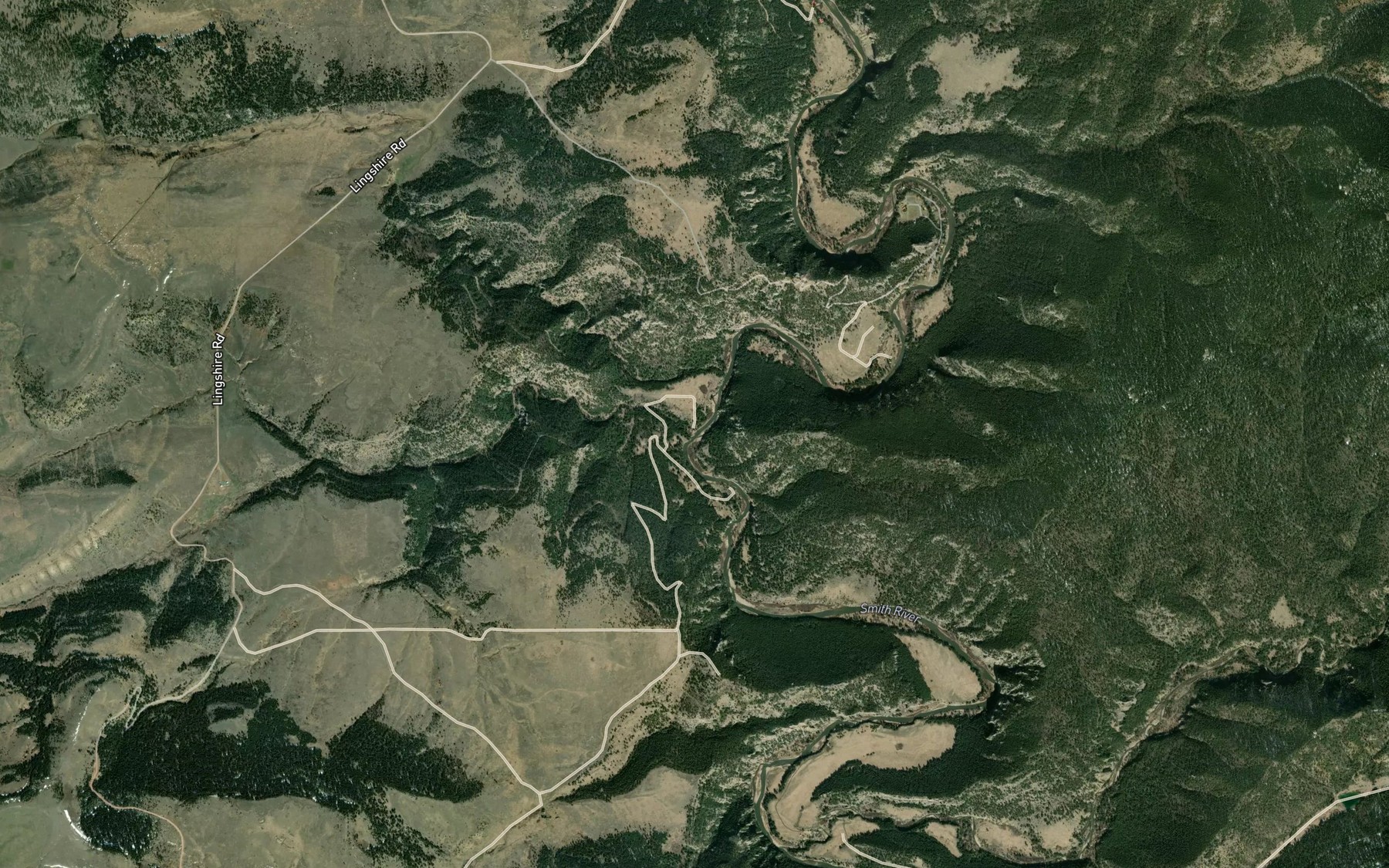 Satellite map of the Two Creek