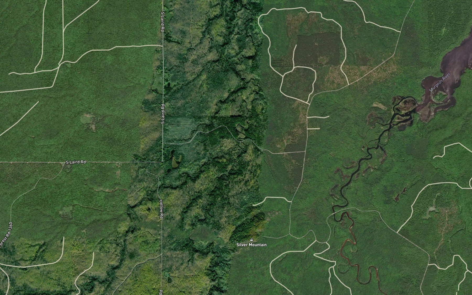 Satellite map of the Boulder Creek