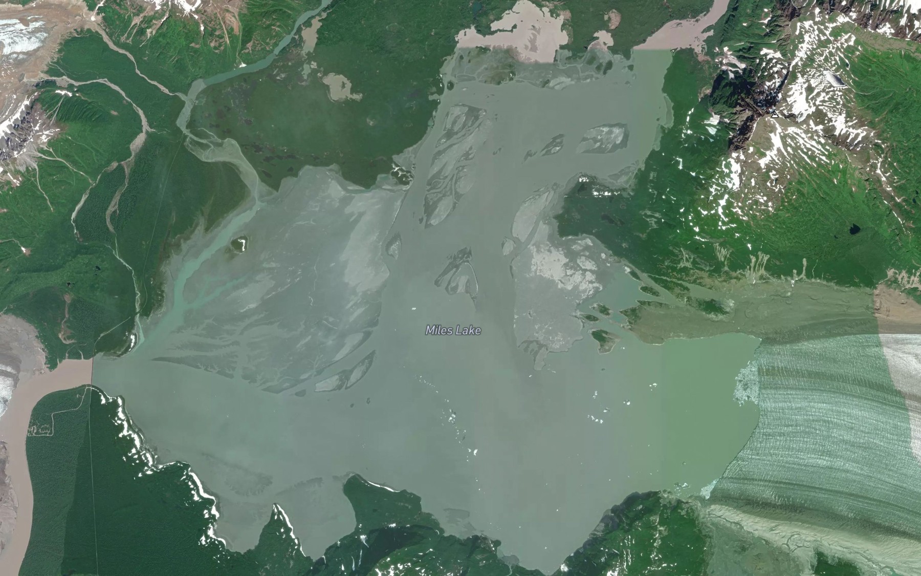 Satellite map of the Miles Lake