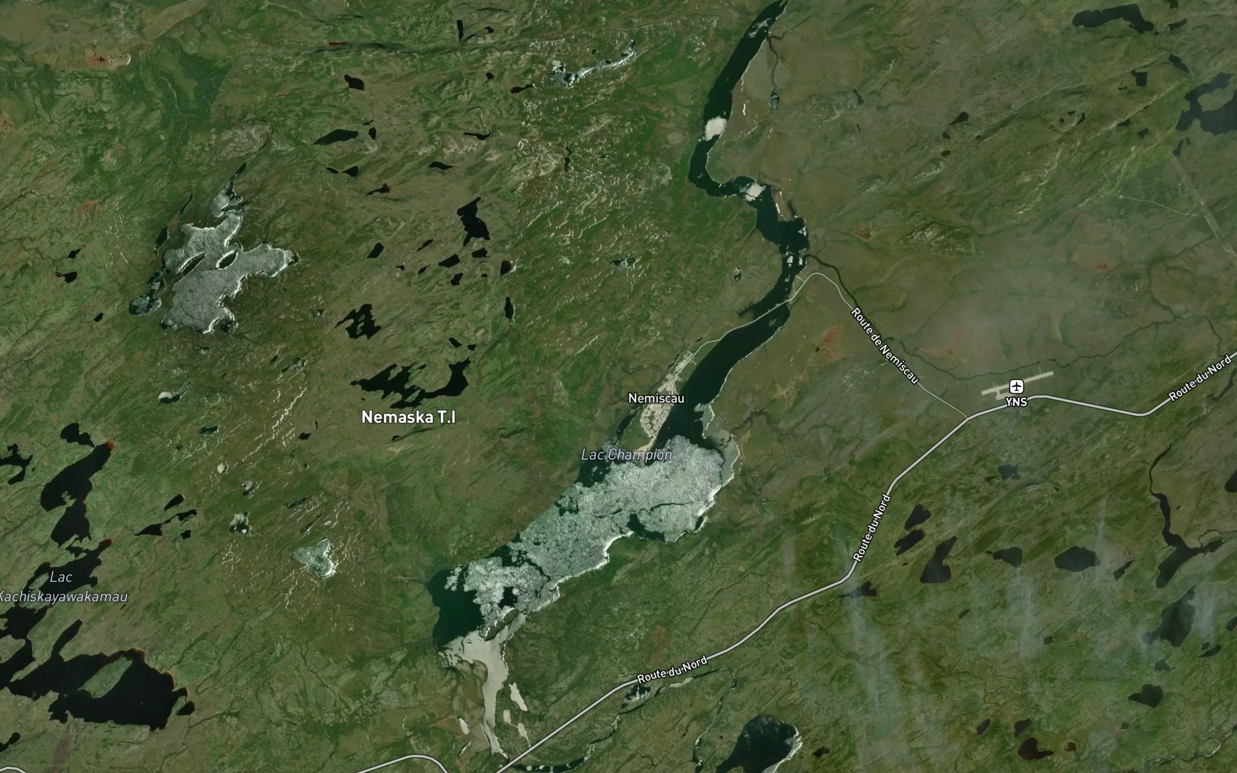 Satellite map of the Lac Champion