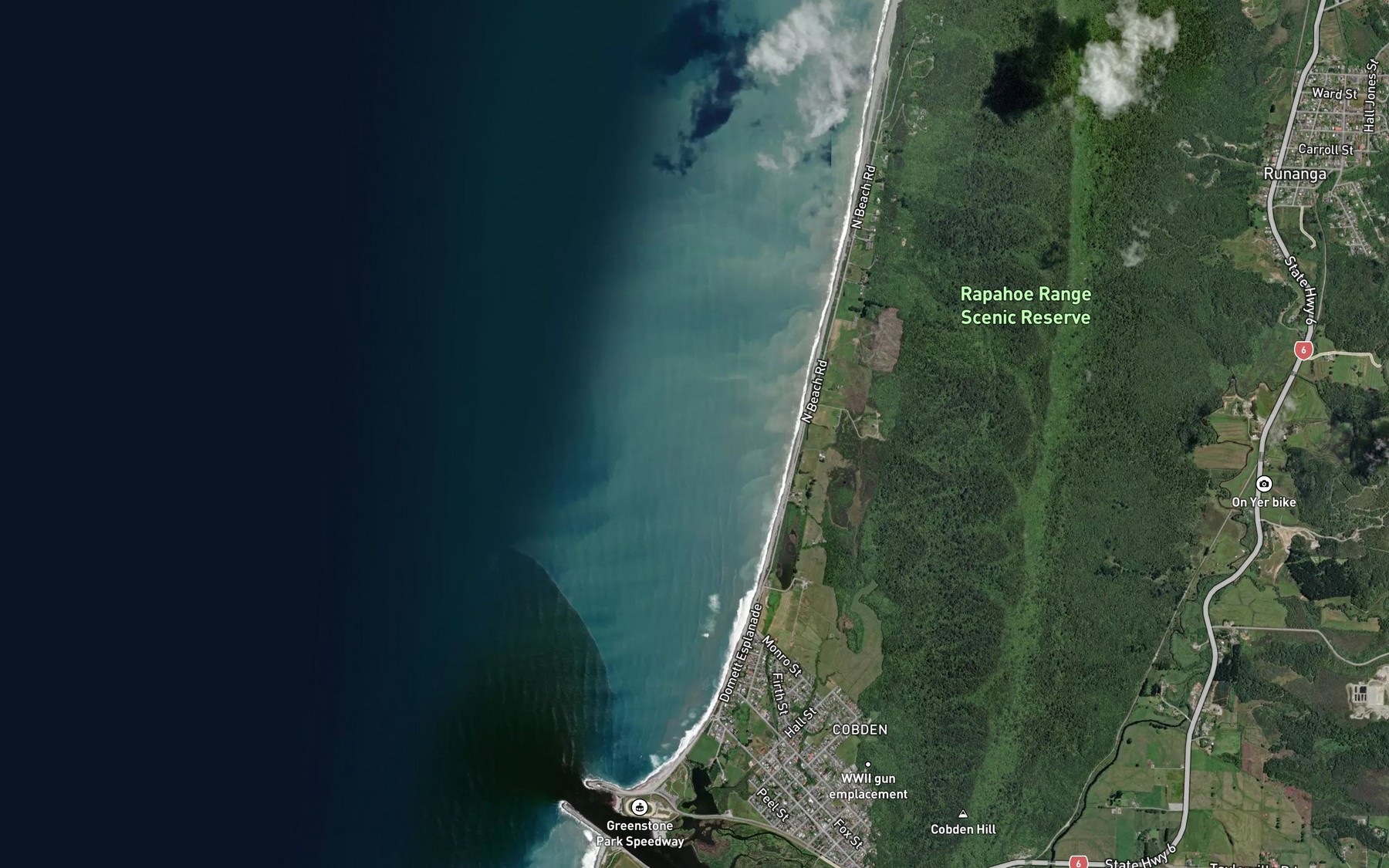 Satellite map of the Lake Ryan
