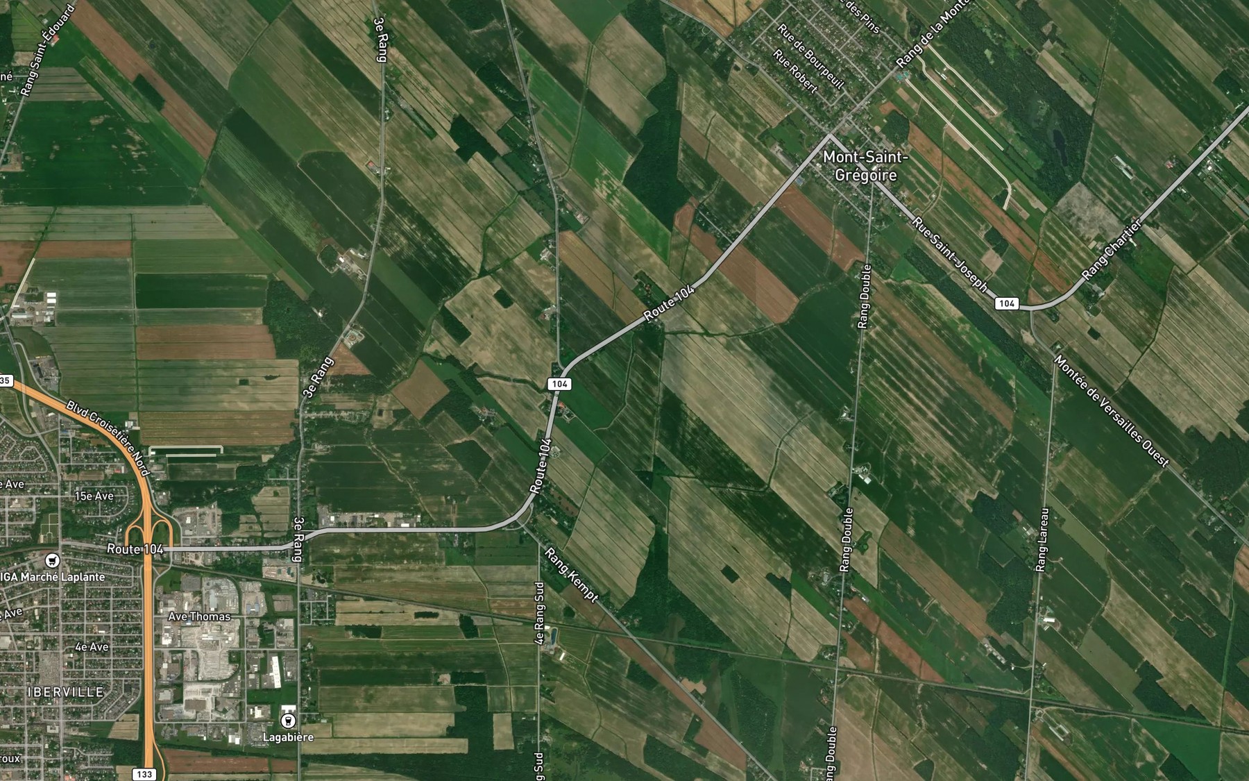 Satellite map of the Ruisseau Fortier