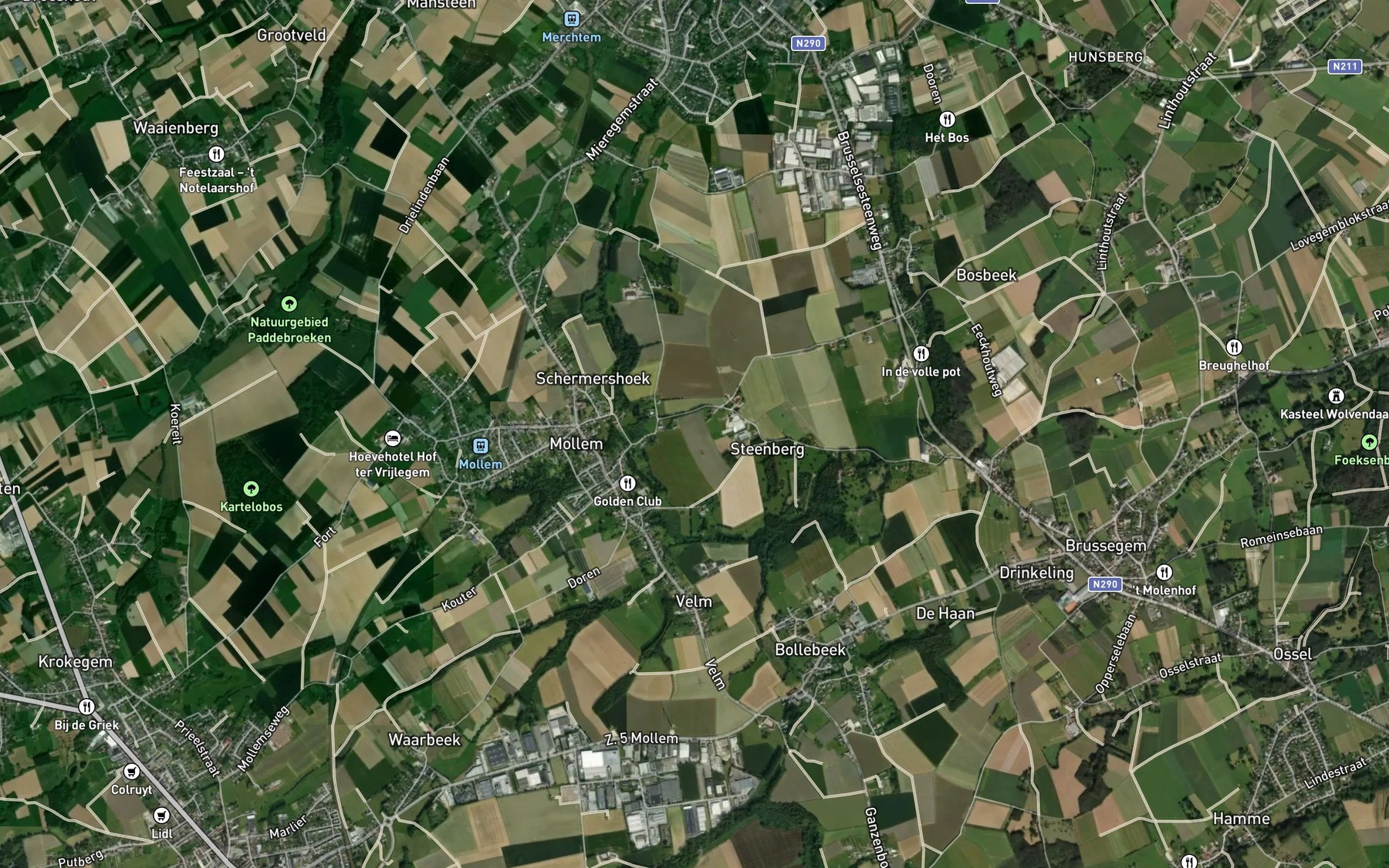 Satellite map of the Gerstebeek