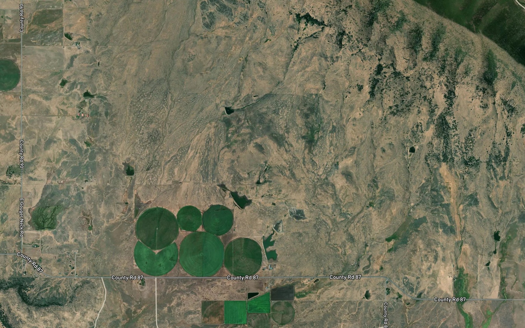Satellite map of the O'Neals Springs