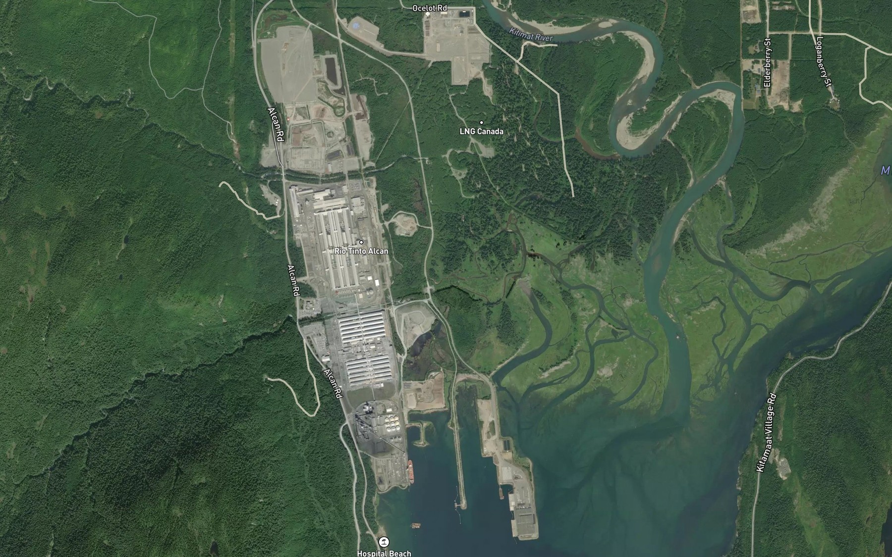 Satellite map of the Moore Creek
