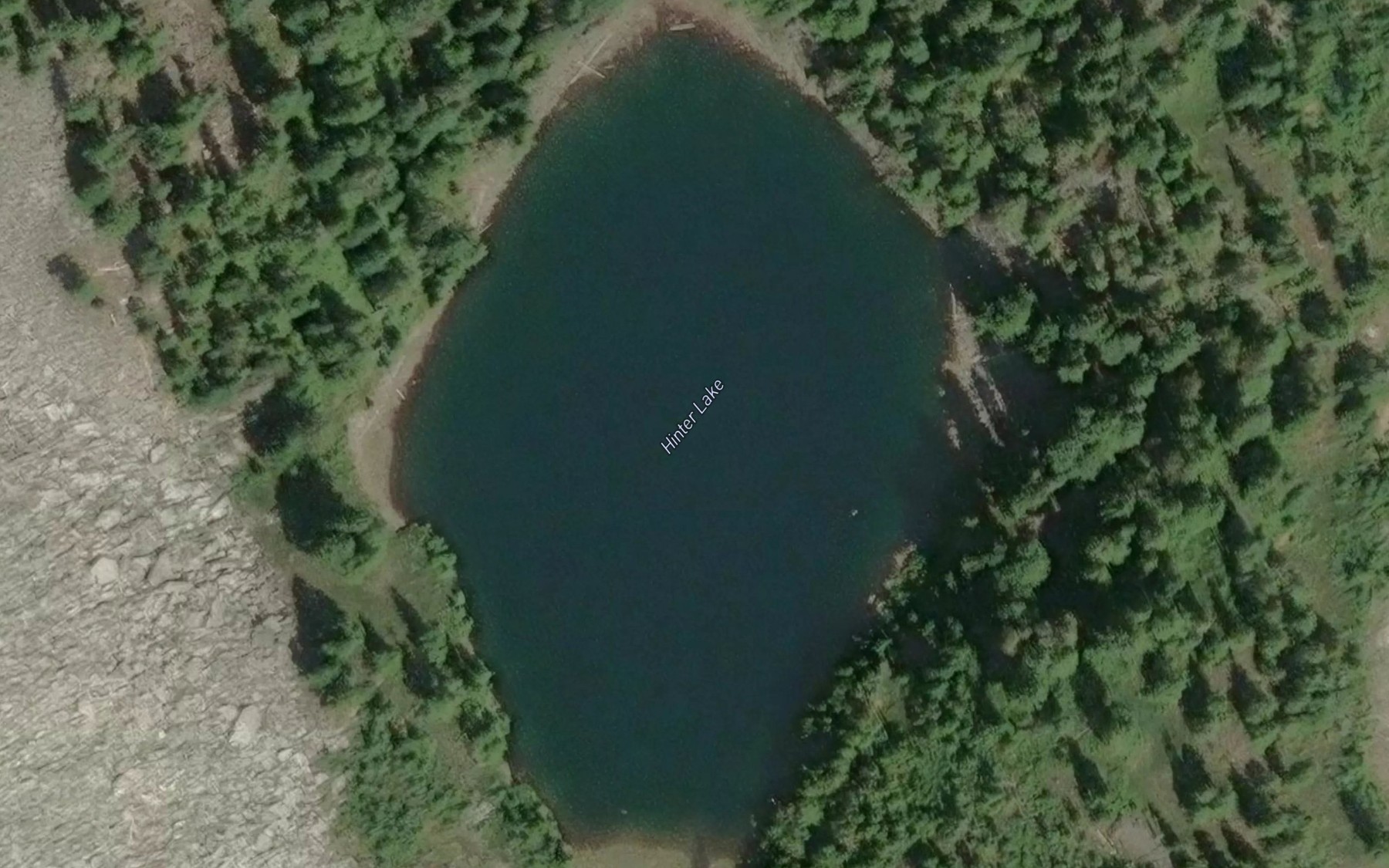 Satellite map of the Hinter Lake