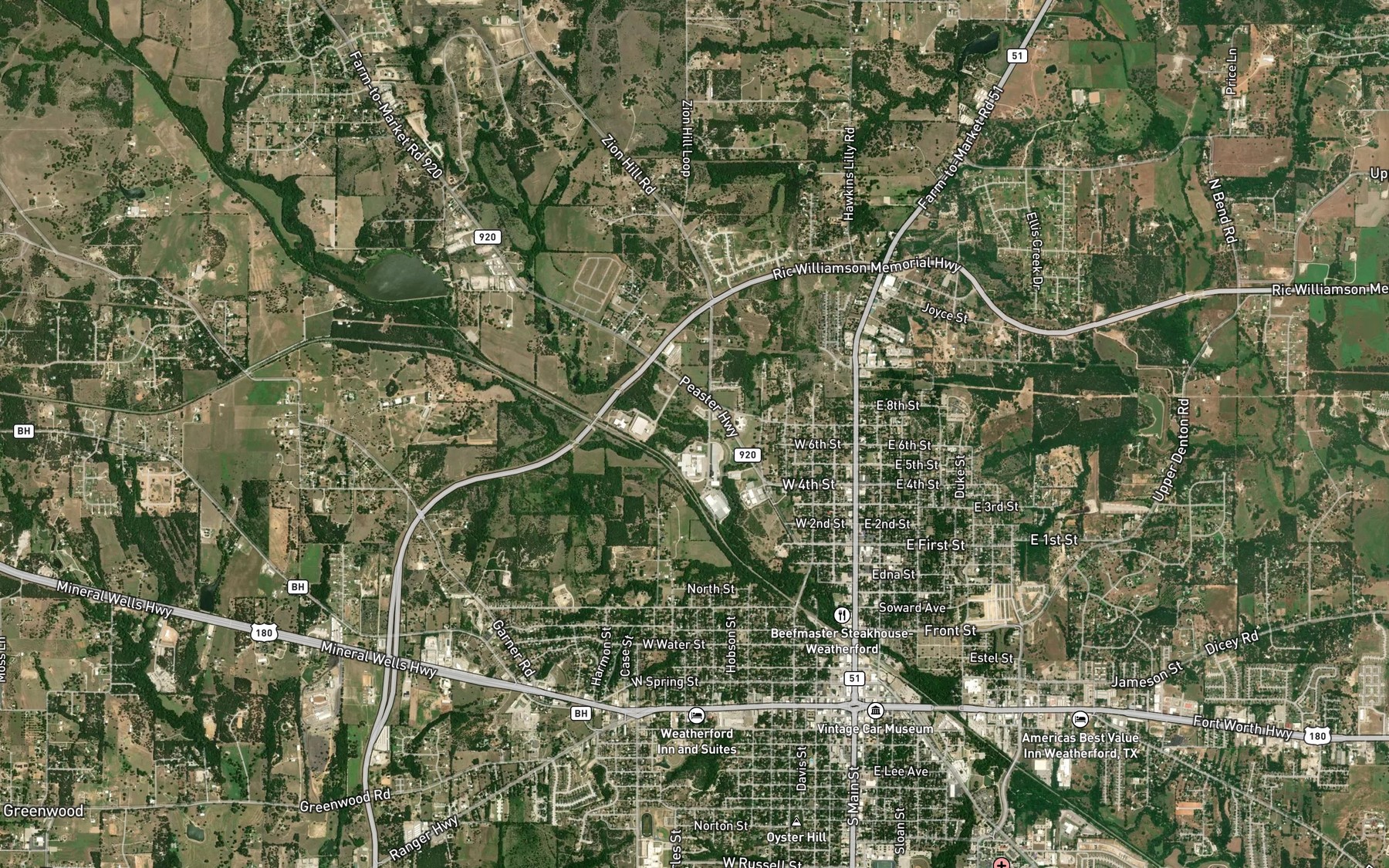 Satellite map of the Pogue Branch