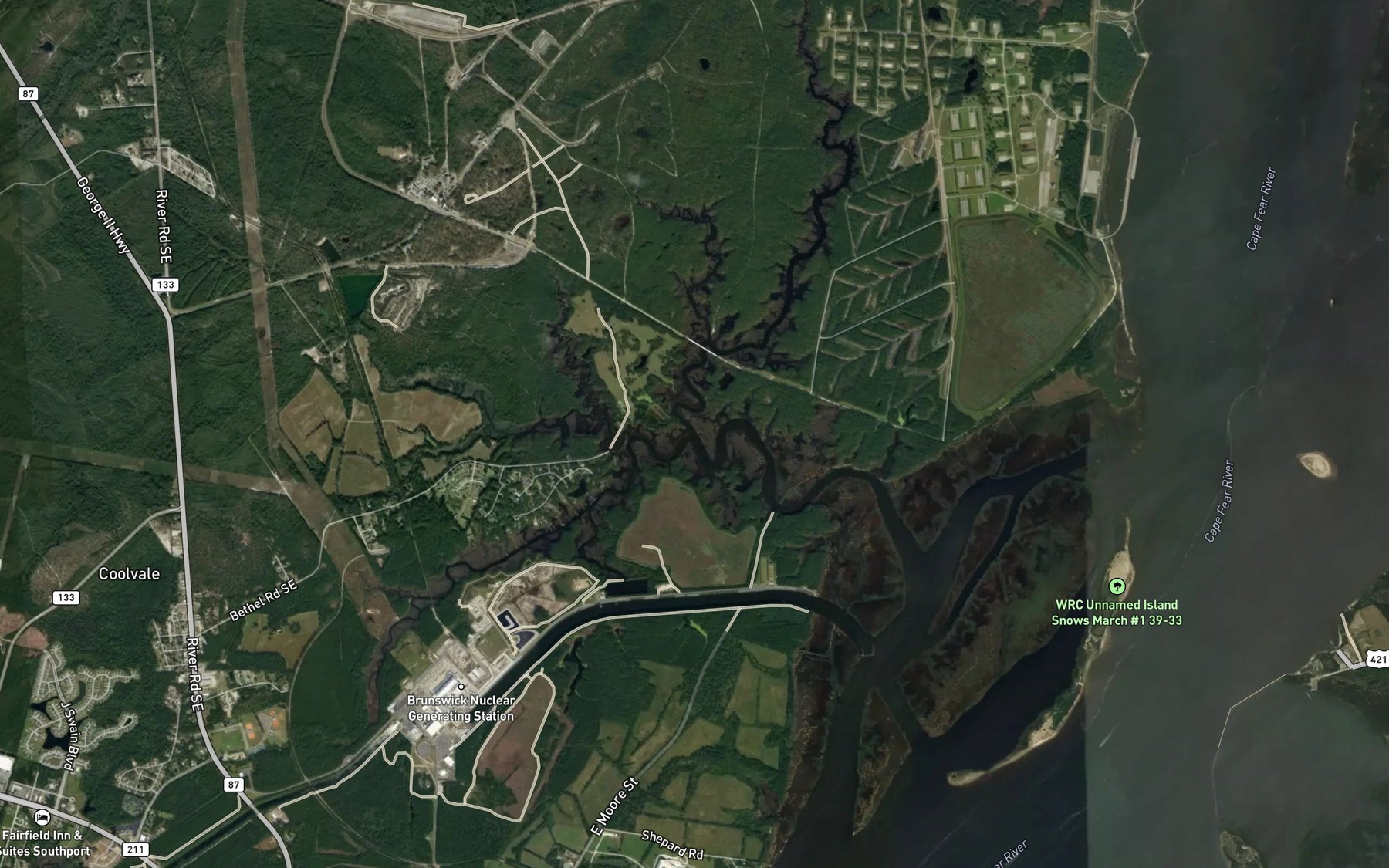 Satellite map of the Governors Creek