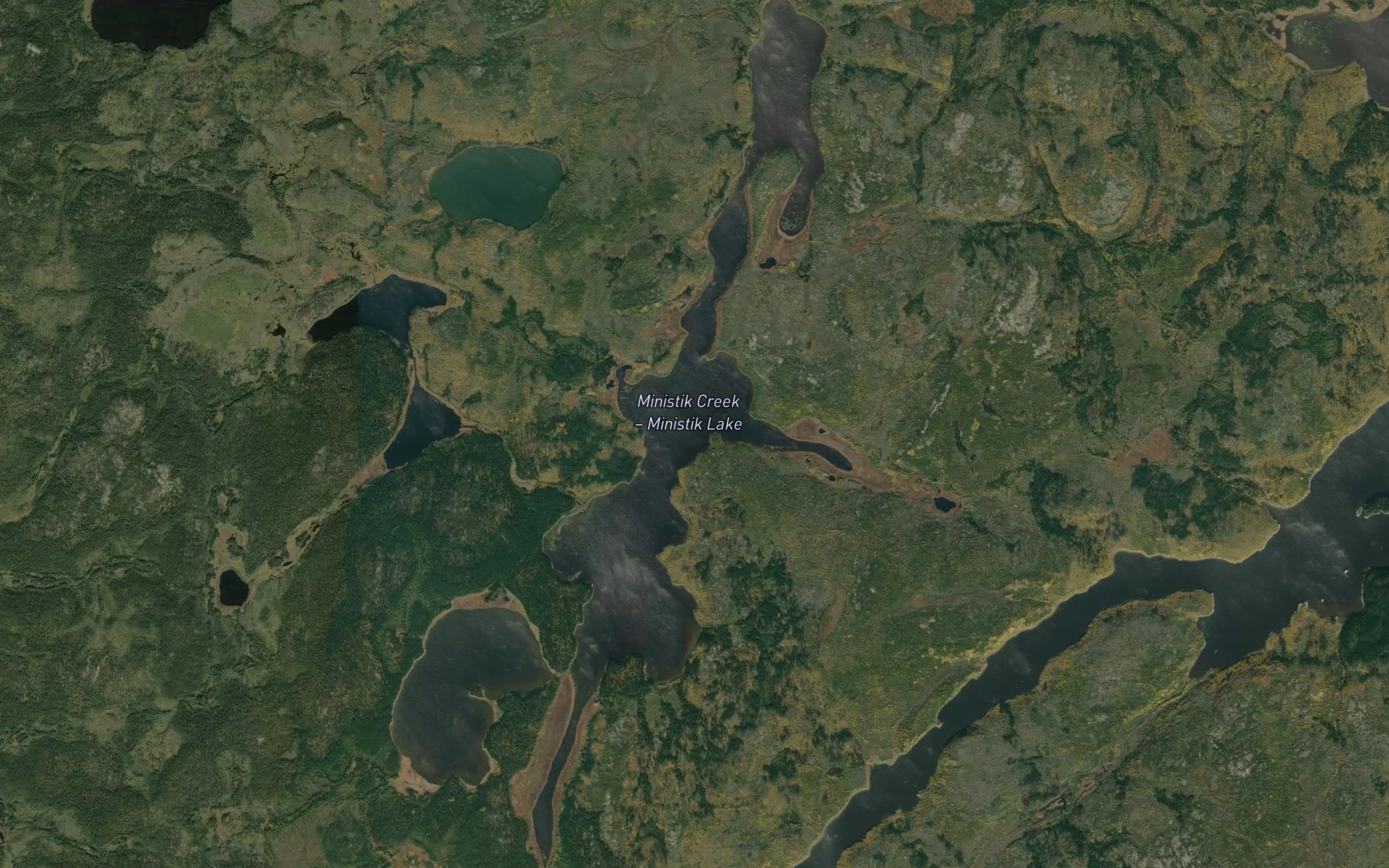 Satellite map of the Ministik Lake
