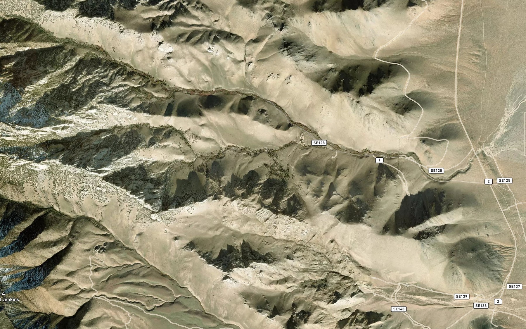 Satellite map of the Coyote Spring